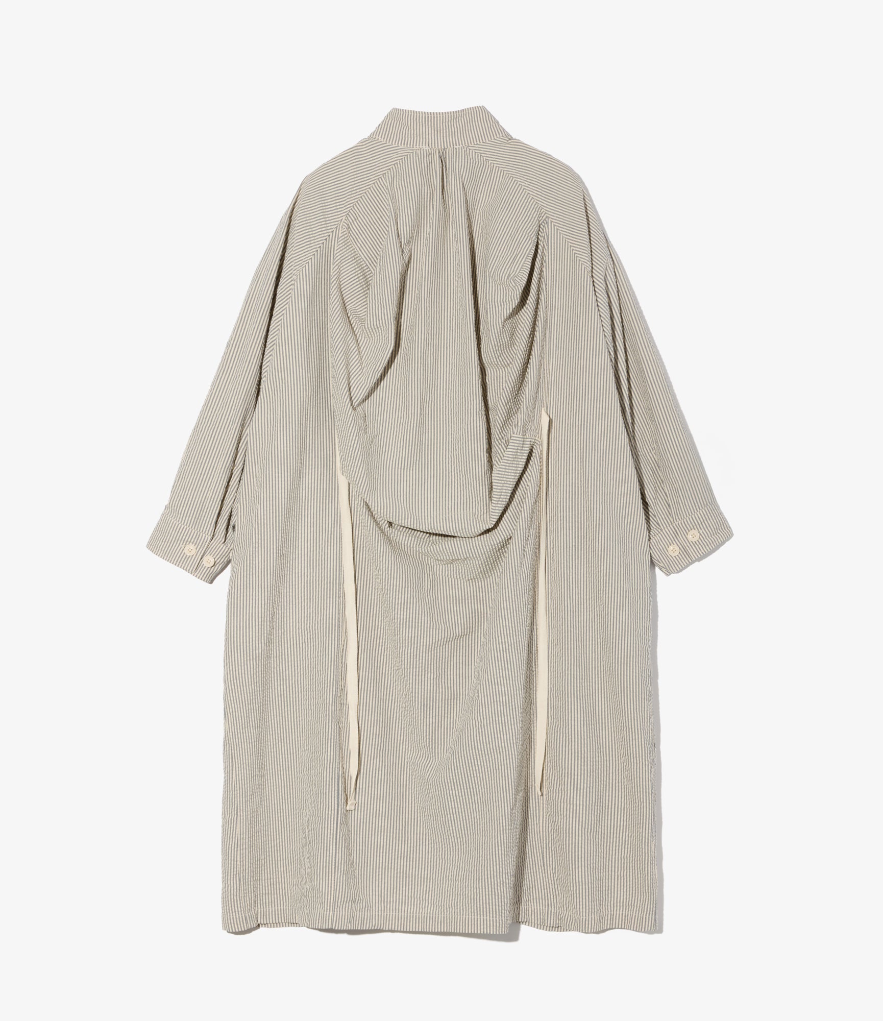 Runaway Dress - Navy/Natural Cotton Seersucker