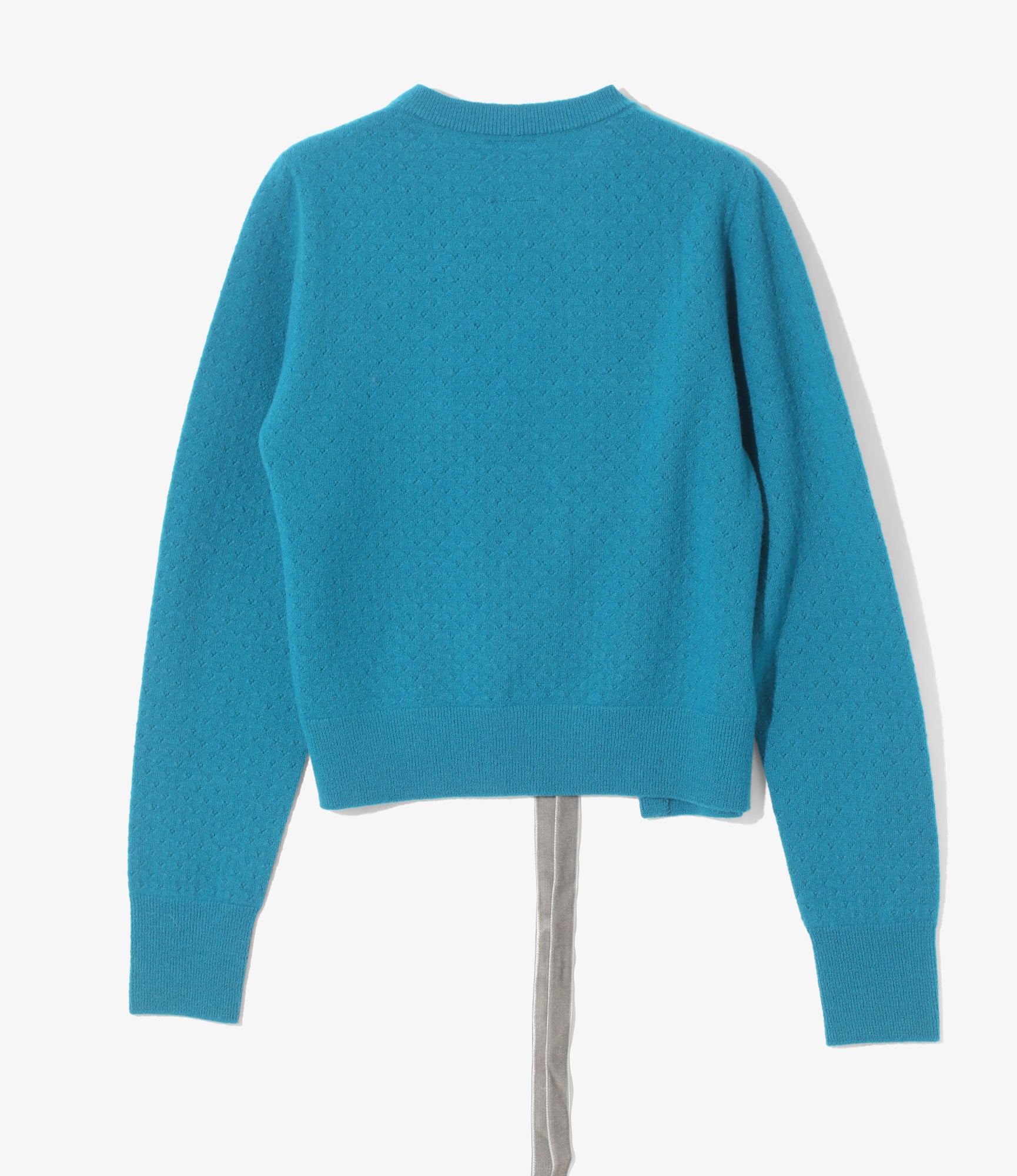 Ribbon Cardigan - Blue - Boiled Knit