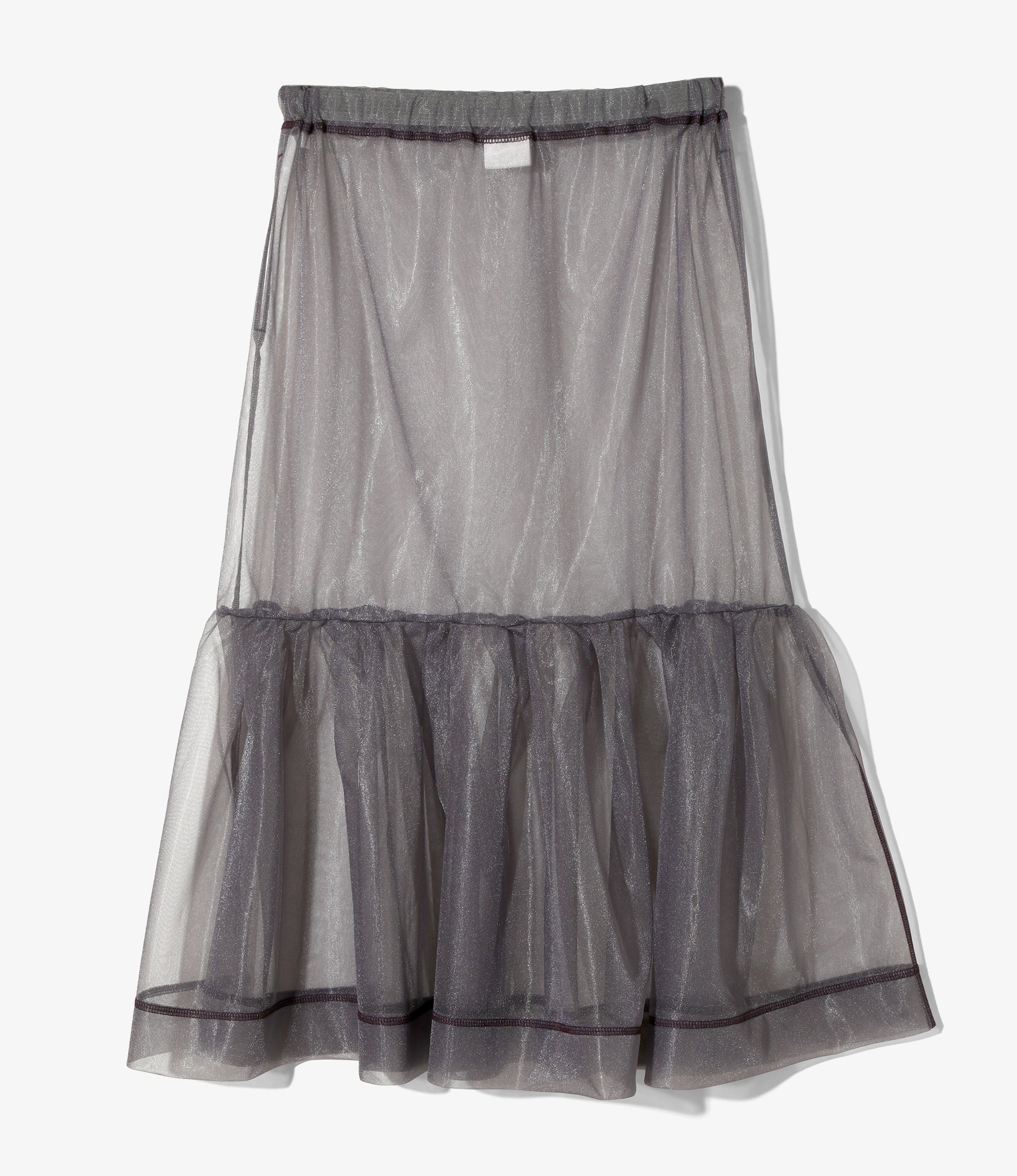 Single Tiered Skirt - Grey - Sheer Tricot