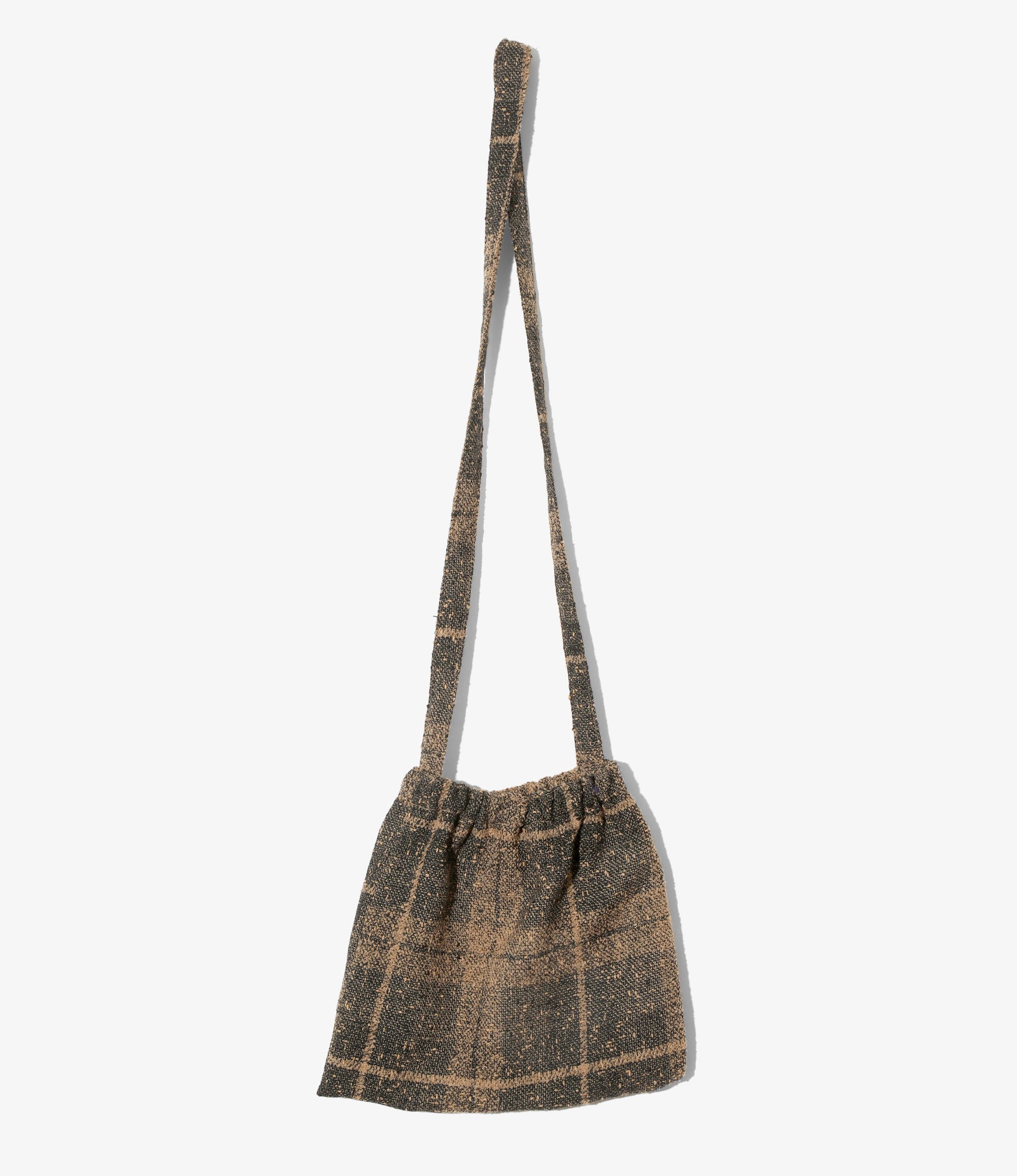 Elastic Pochette - Mocha - Wool Tweed Plaid