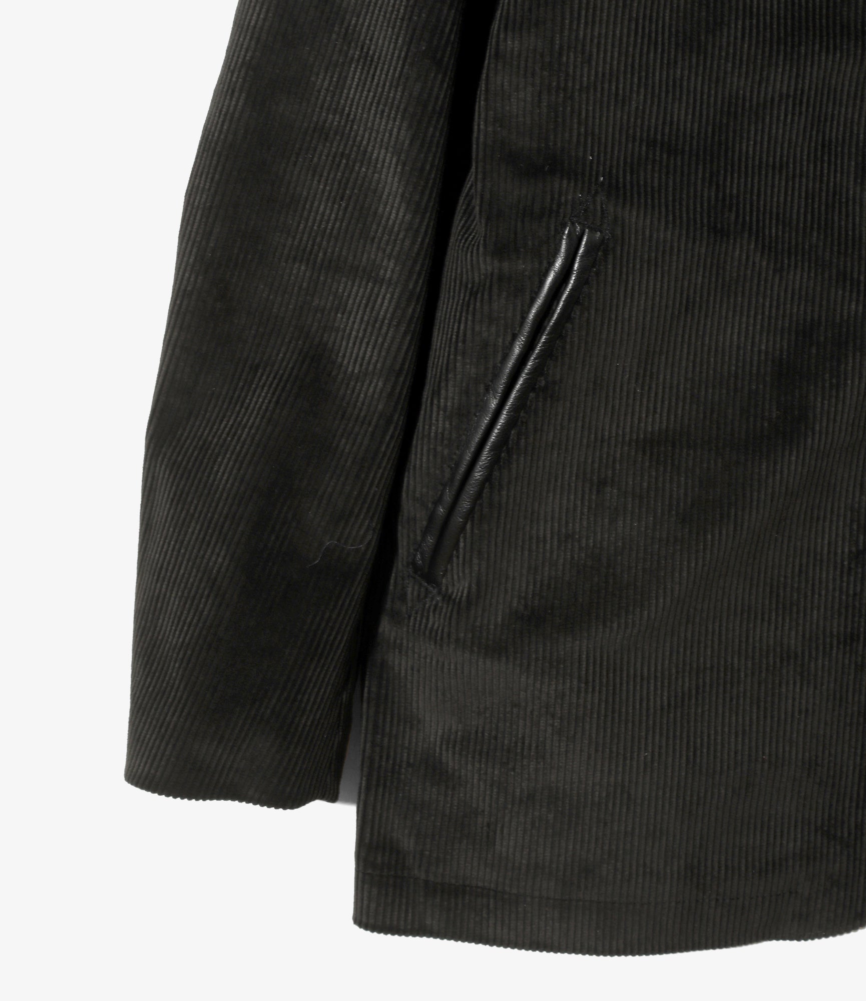 Zipped Travel Jacket - Black - 8W Corduroy