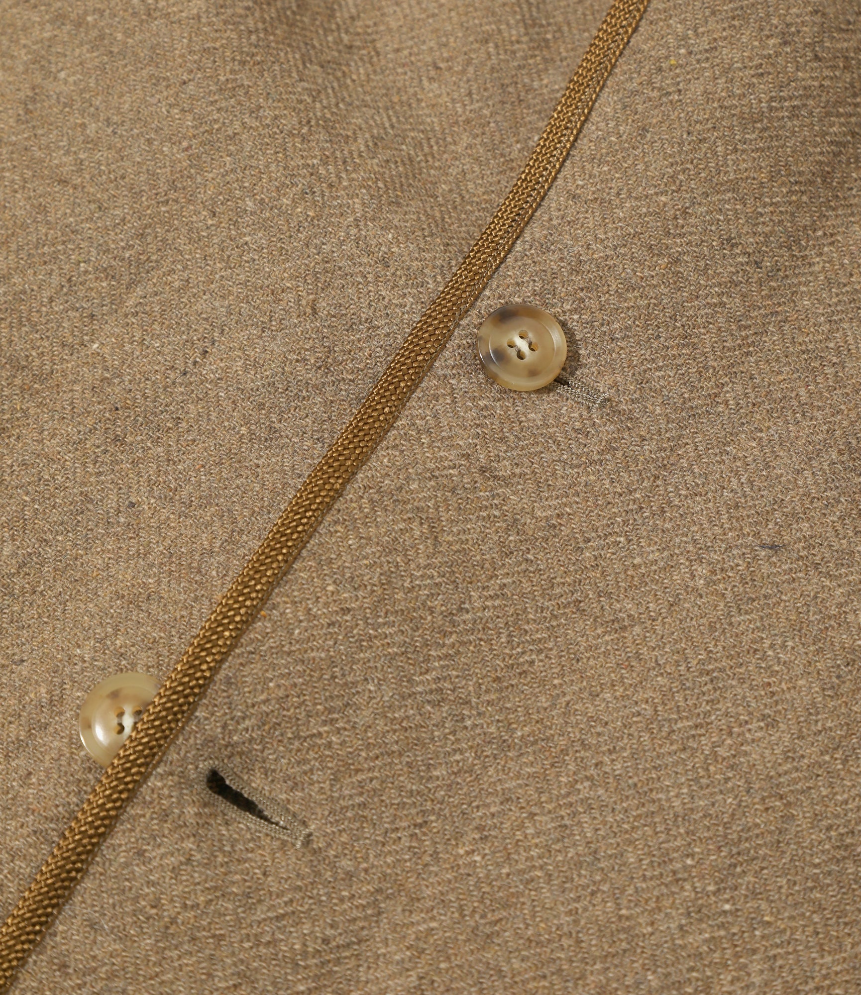 Peaked Lapel Smoking Jacket - Kakishibu - Wool Double Face