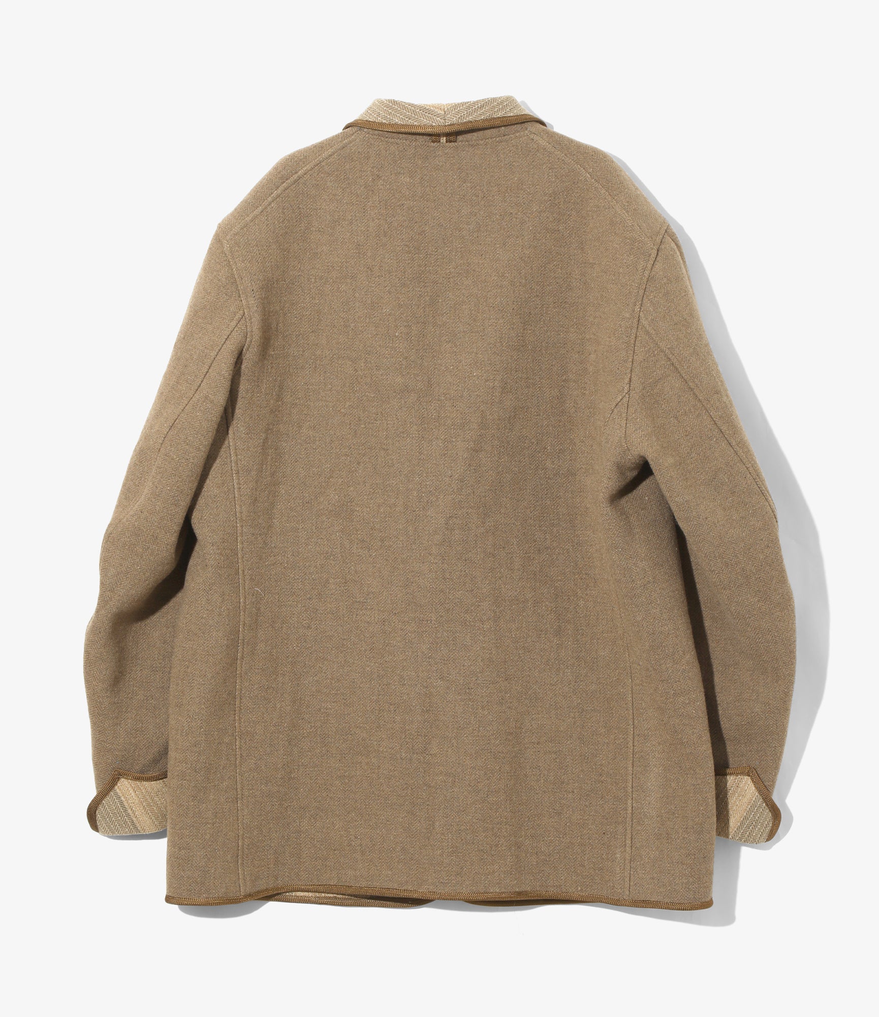 Peaked Lapel Smoking Jacket - Kakishibu - Wool Double Face