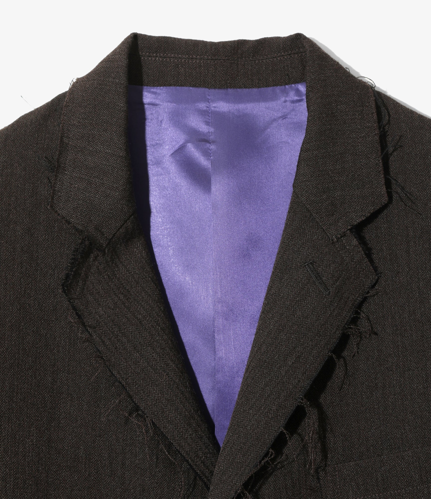 Raw Edge Jacket - Brown - W/L Herringbone