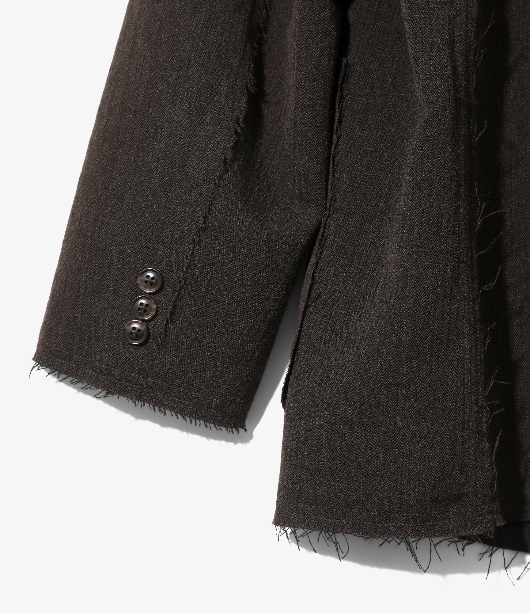 Raw Edge Jacket - Black - W/L Herringbone