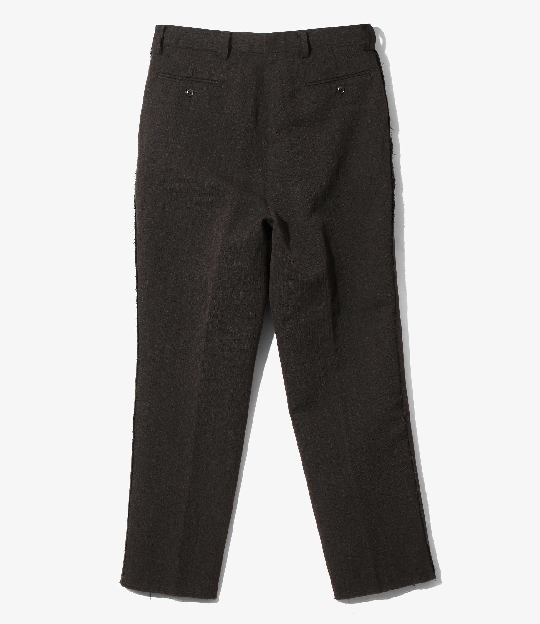 Women's Raw Edge Trouser - Brown - W/L Herringbone