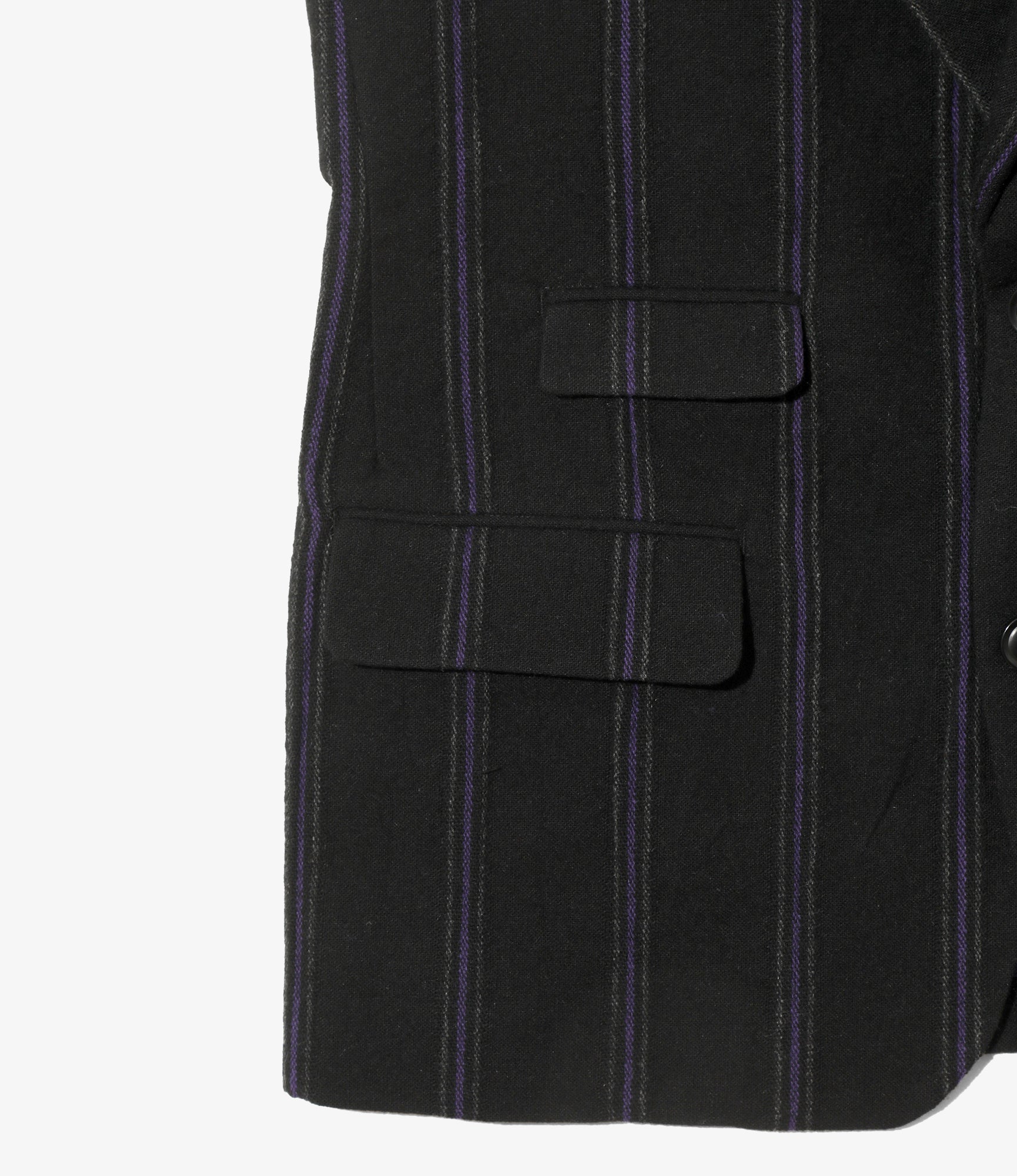 Women's Sleeveless Jacket - Black/Purple - Stripe Tweed