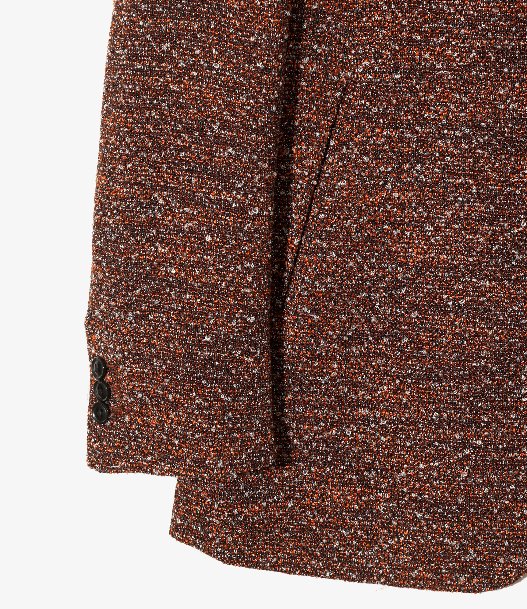 Peaked Lapel Jacket - Orange - Lame Tweed Plaid