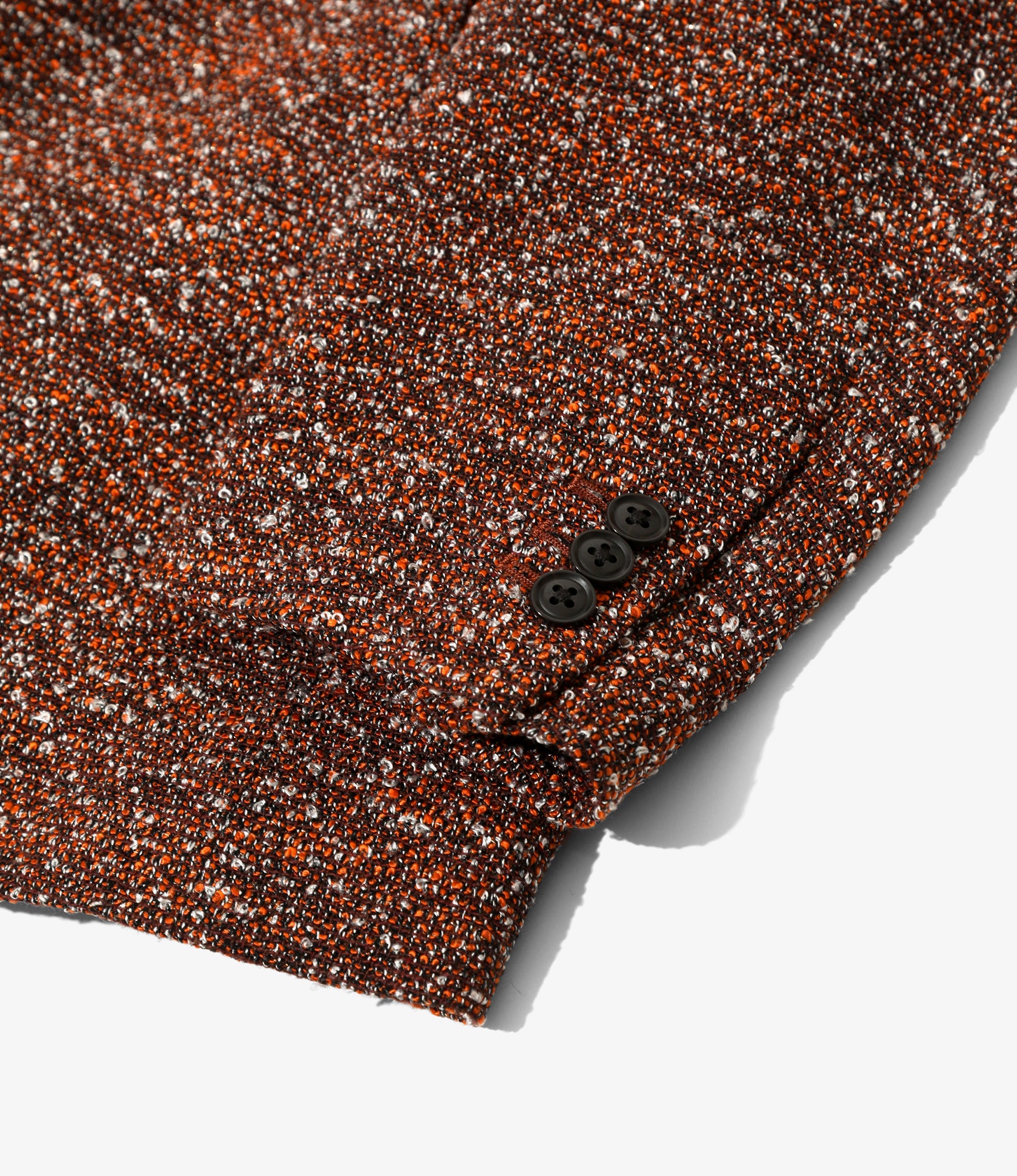 Peaked Lapel Jacket - Orange - Lame Tweed Plaid