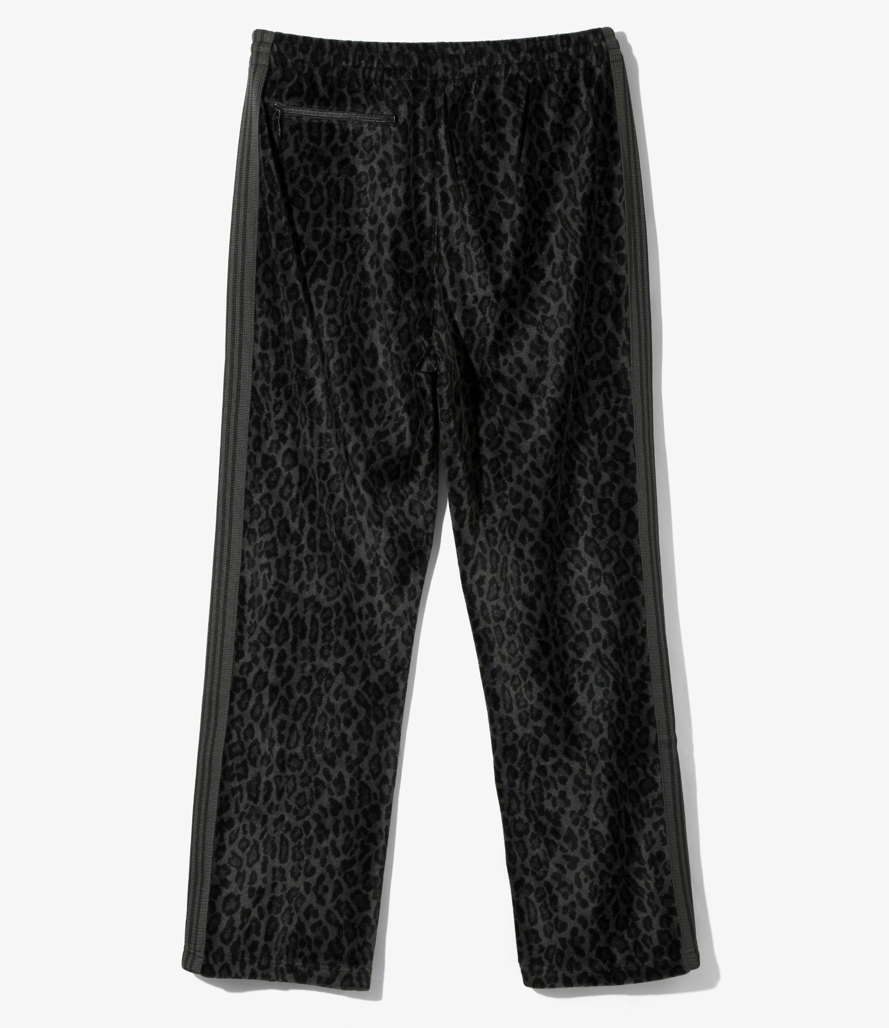Track Pant - Black - Leopard Velour