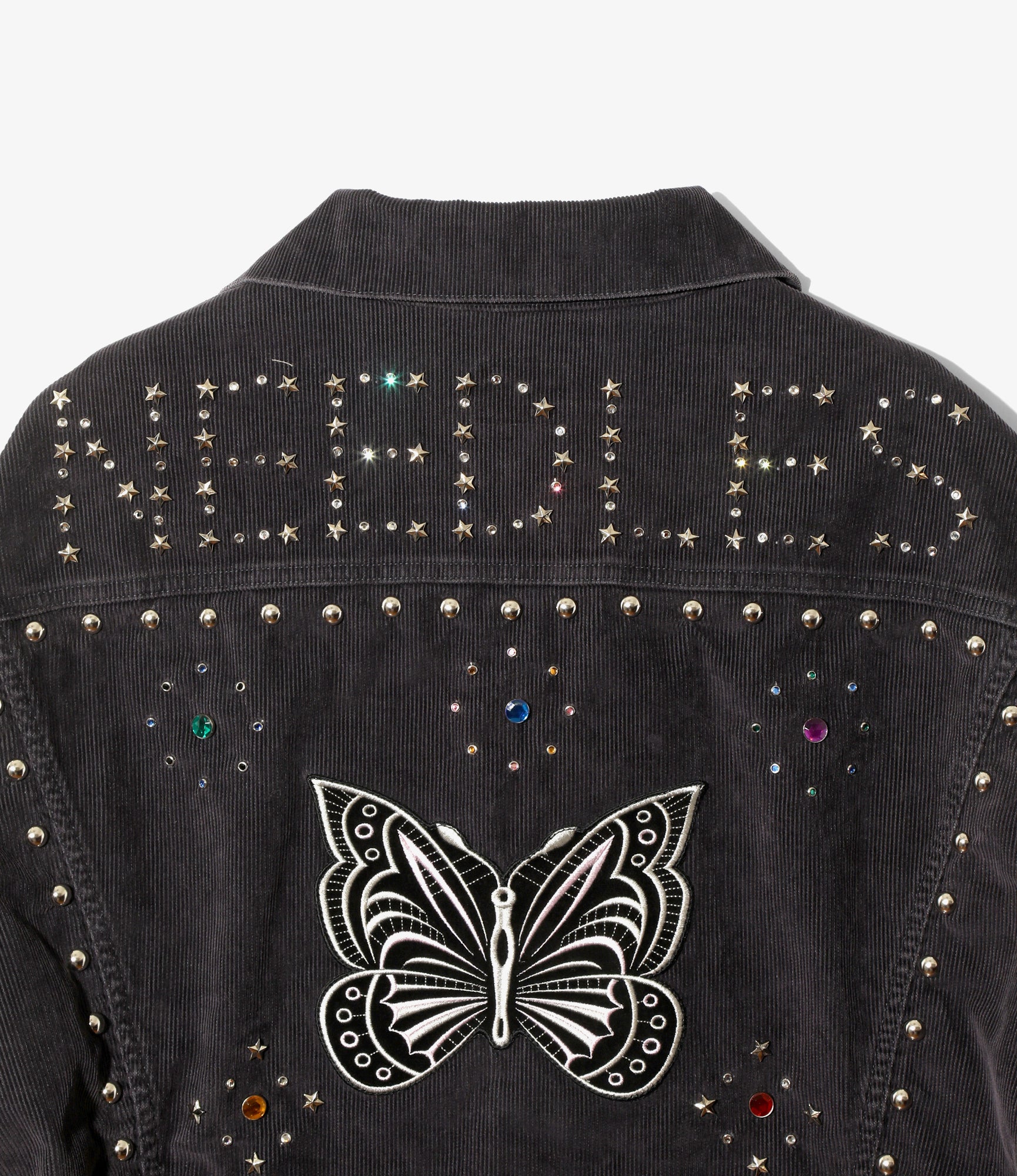 Studded Jean Jacket - Black - 14W Corduroy