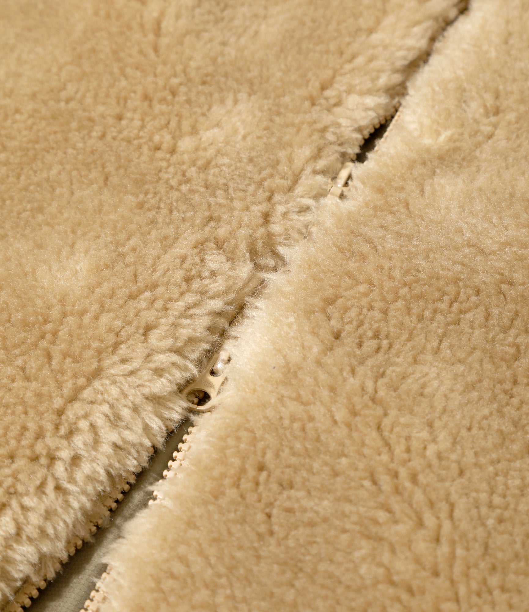 Faux Fur Jacket - Beige - Acrylic Pile