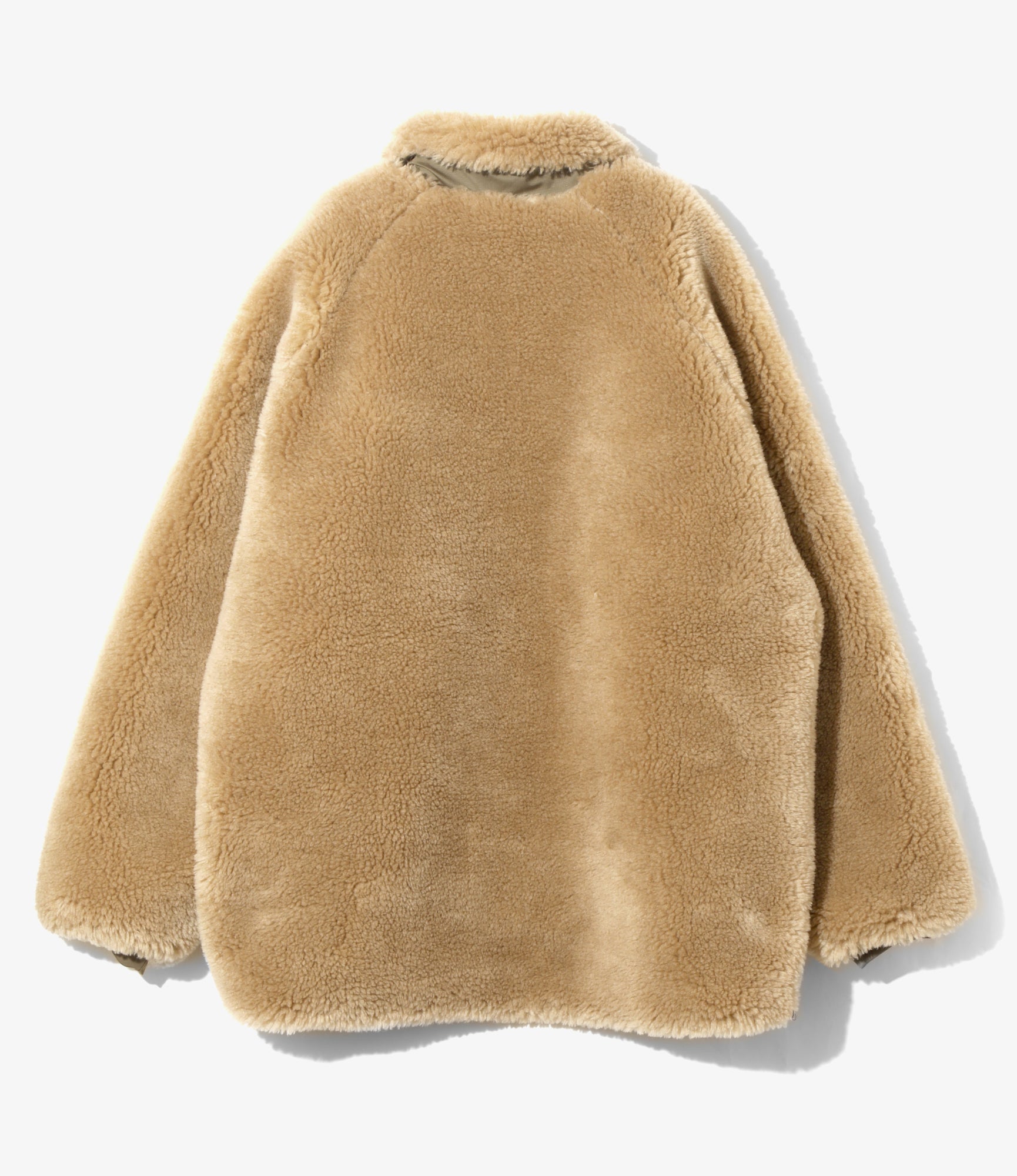 Faux Fur Jacket - Beige - Acrylic Pile
