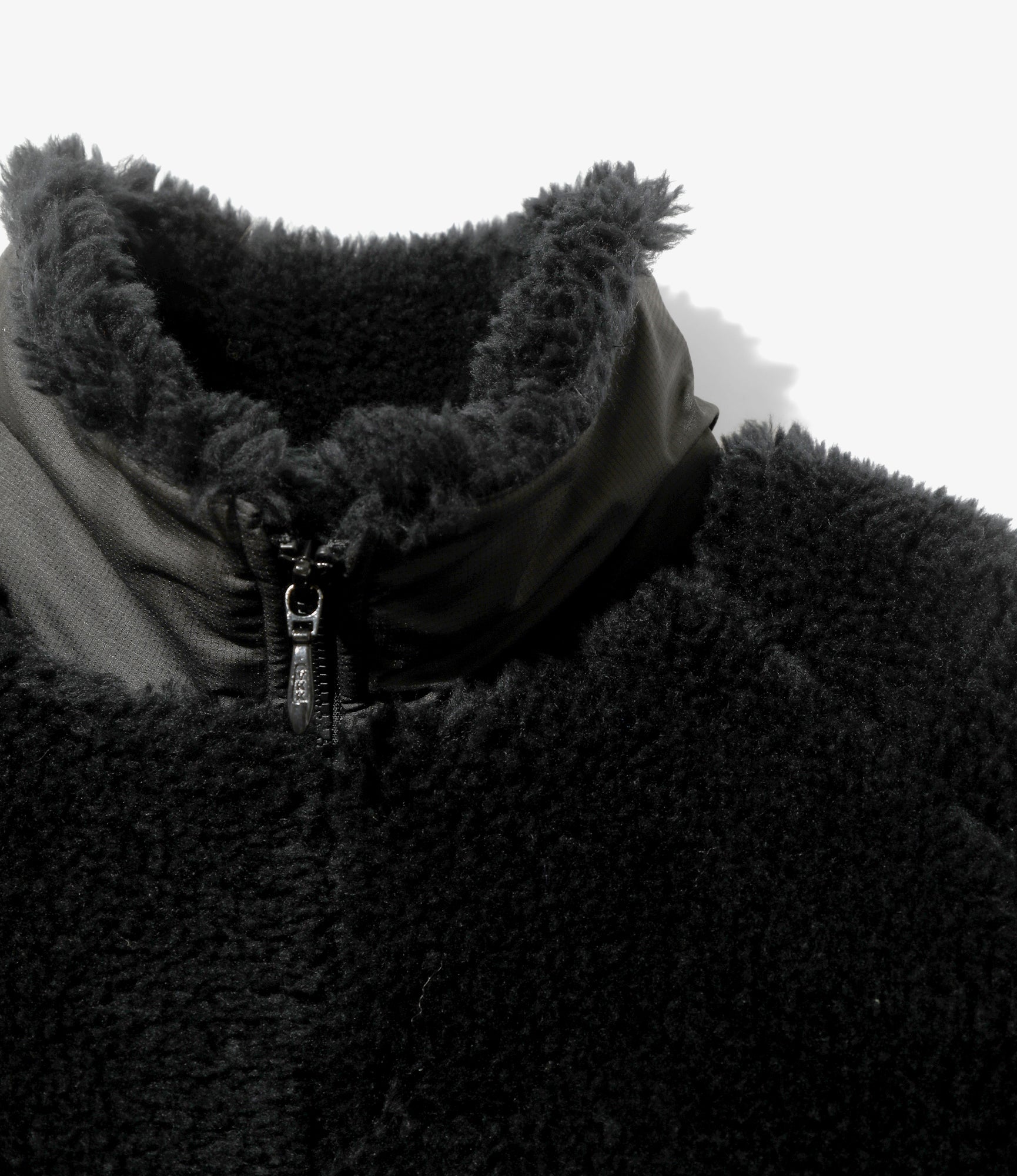 Faux Fur Jacket - Black - Acrylic Pile