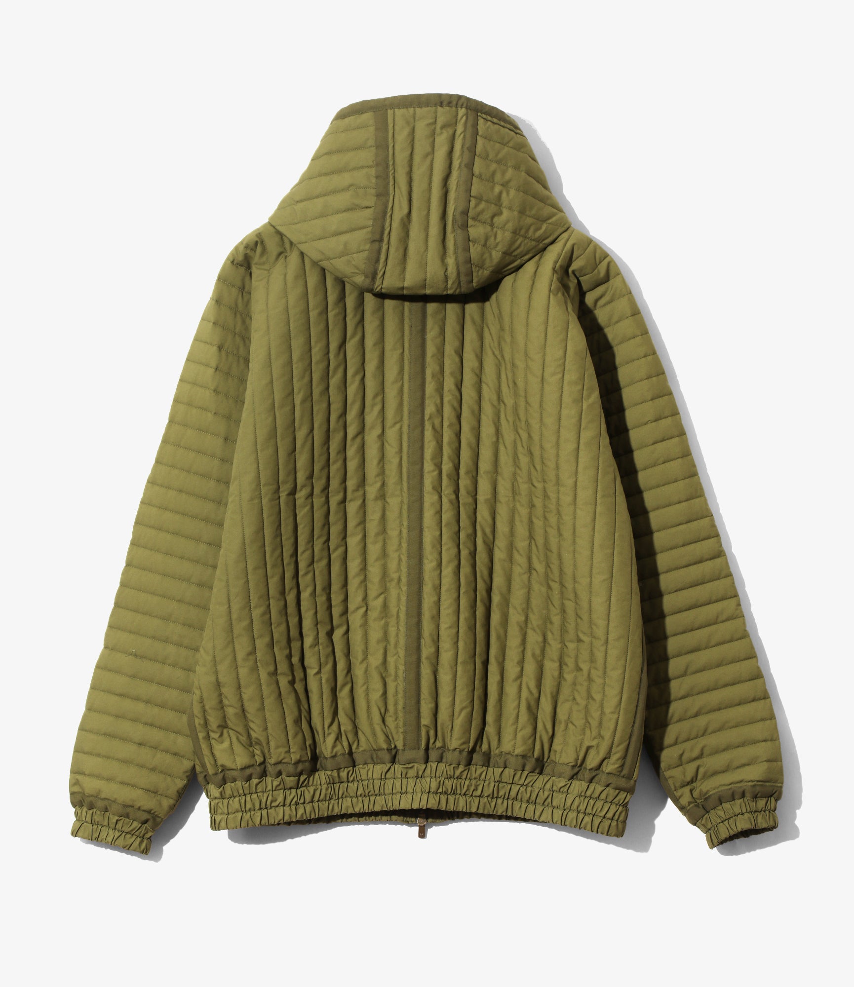 Taped Quilted Hoody - Olive - Cotton Poplin