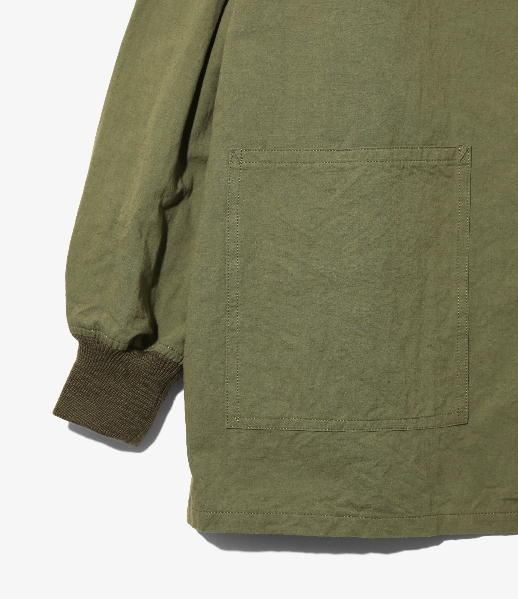 Needles x Sasquatchfabrix - Stand Collar Army Shirt - Olive - Peace to World