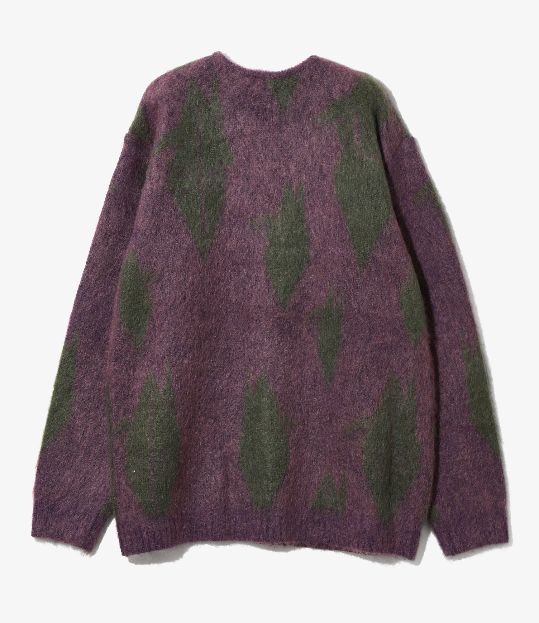 Needles x Sasquatchfabrix - Mohair Knit - Eggplant x Olive - Origami crane