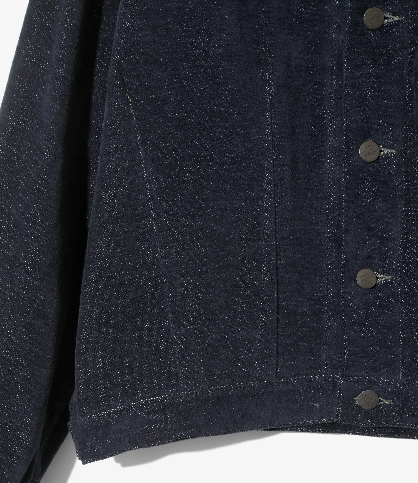 Women's Darts Bottom Jean Jacket - Navy - Cotton / Washi Chenille