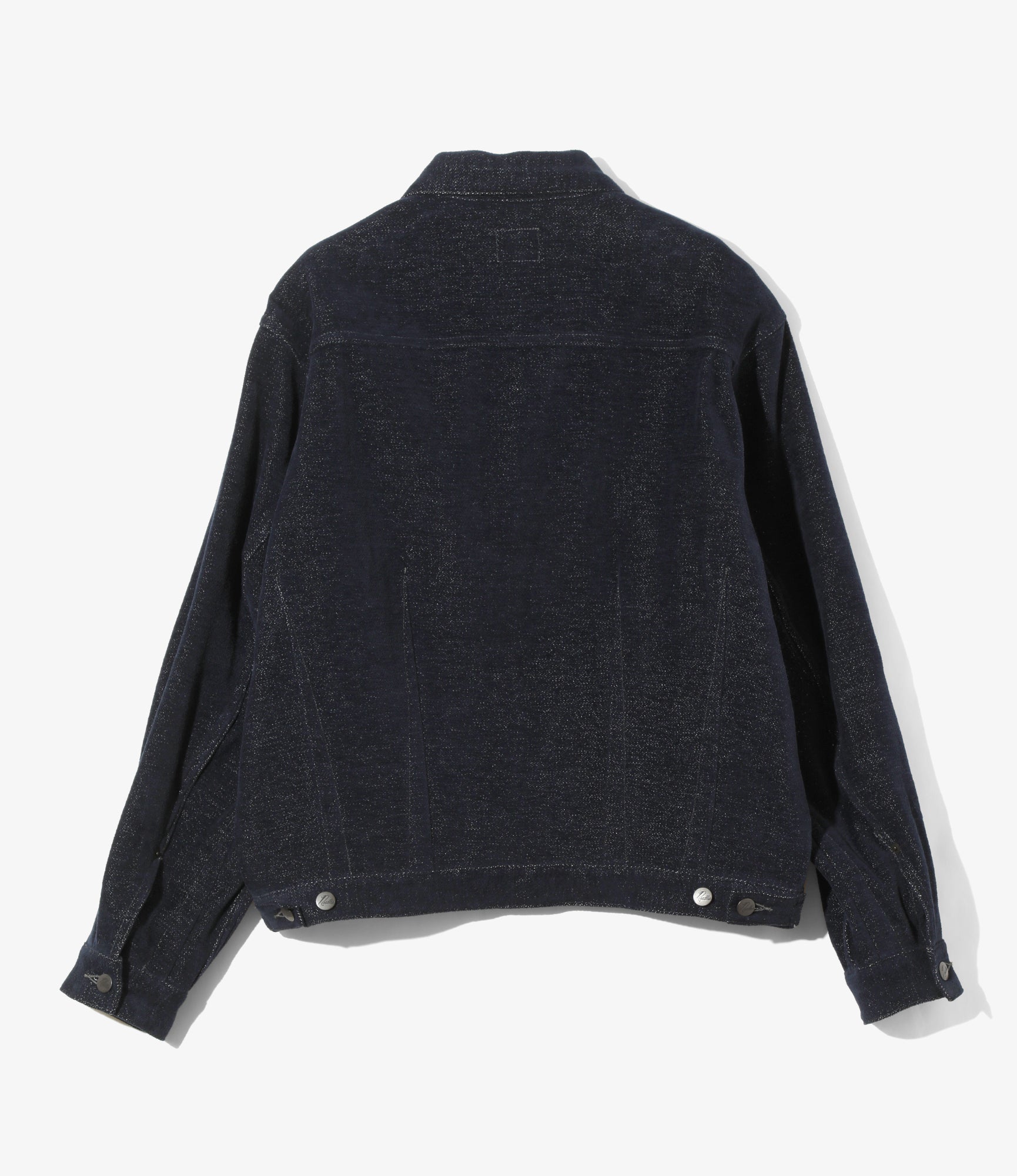 Women's Darts Bottom Jean Jacket - Navy - Cotton / Washi Chenille