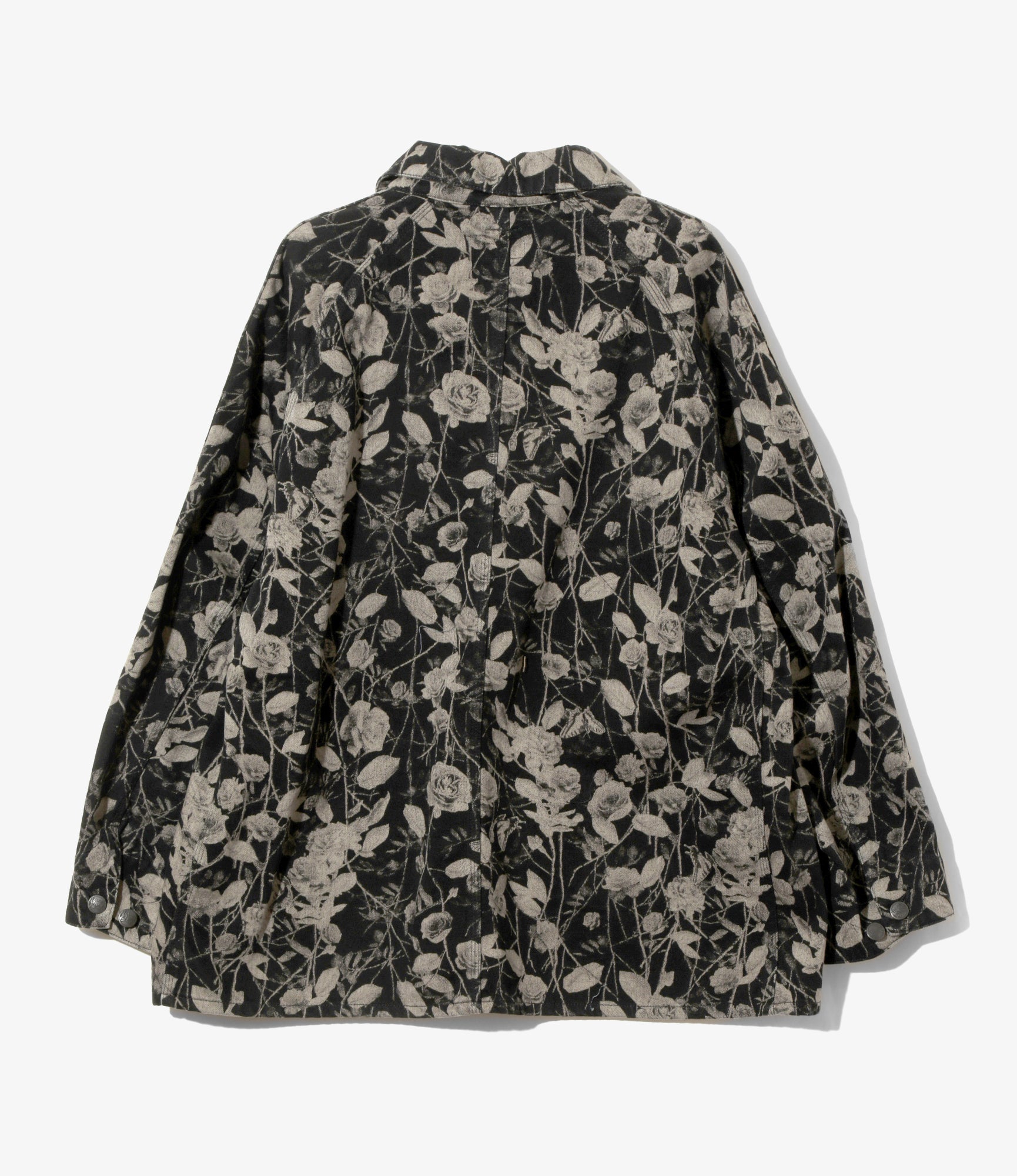 Coverall - Black - 10oz Denim / Rose Printed