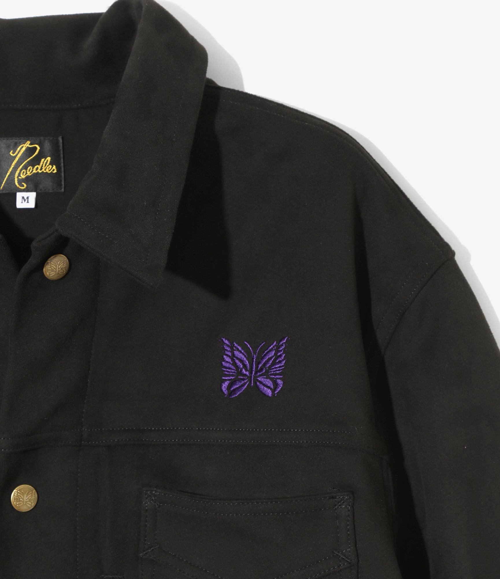 Penny Jean Jacket - Black - Synthetic Suede