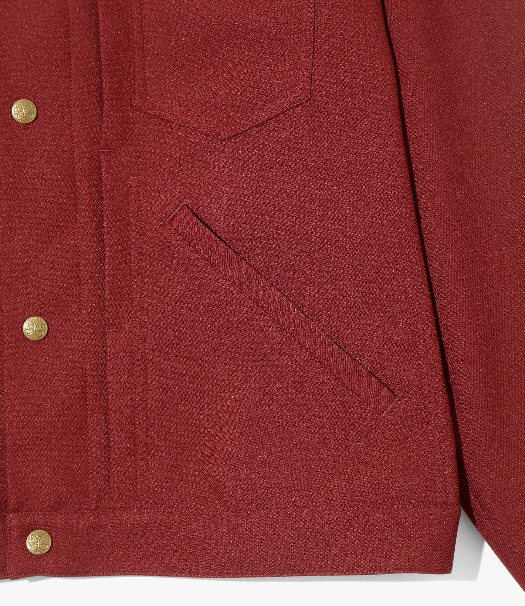Penny Jean Jacket - Burgundy - Poly Twill