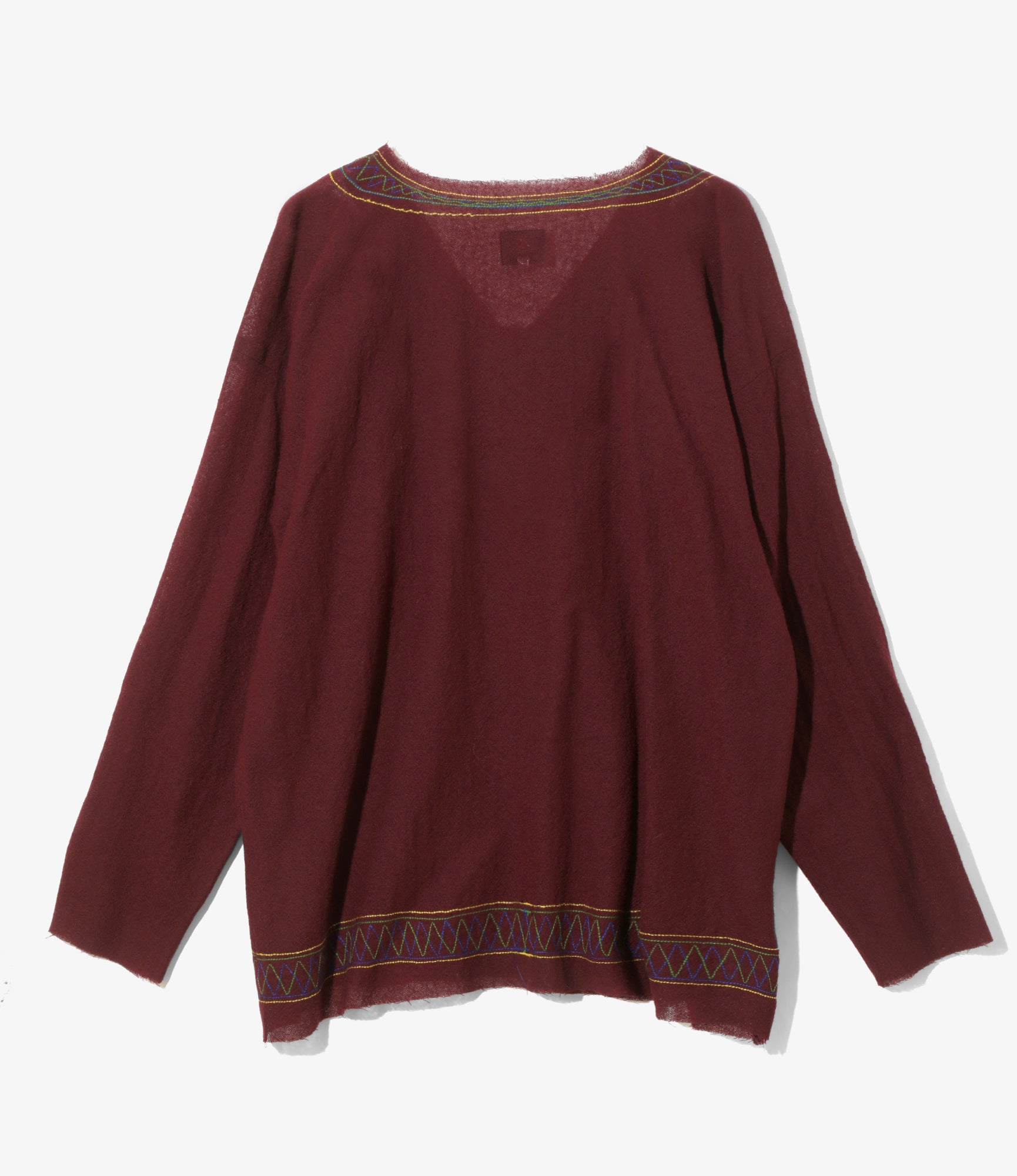 Women's Tunic Shirt - Burgundy - Wool Gauze