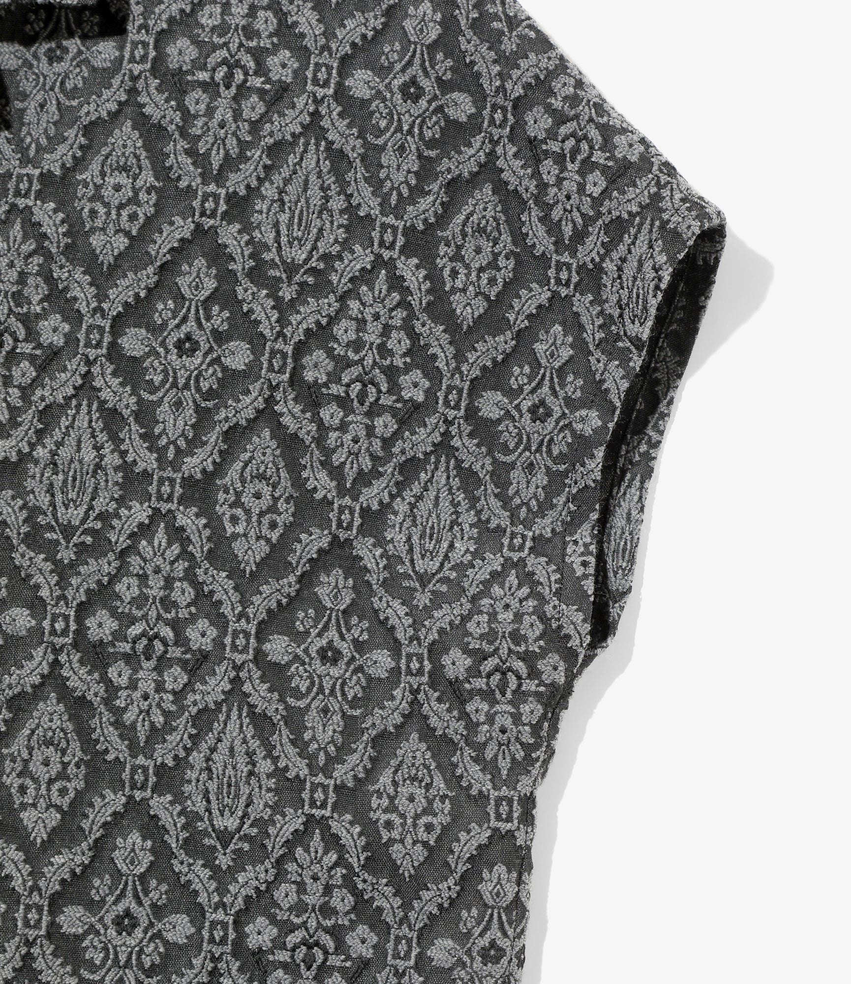 Women's French Sleeve Blouse - Grey - Victorian Jacquard