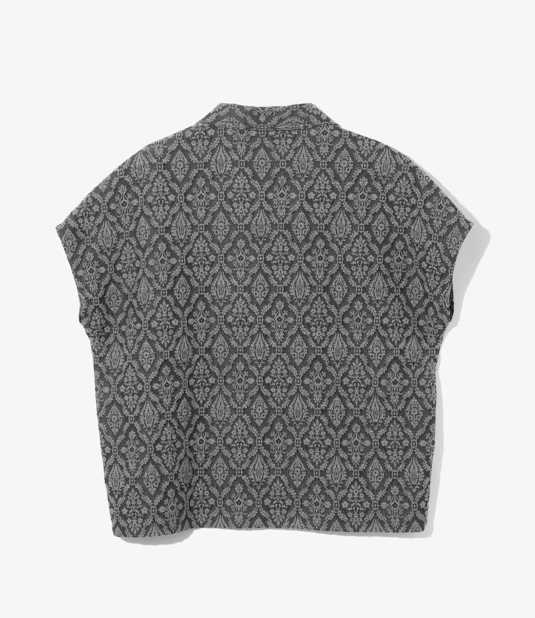 Women's French Sleeve Blouse - Grey - Victorian Jacquard