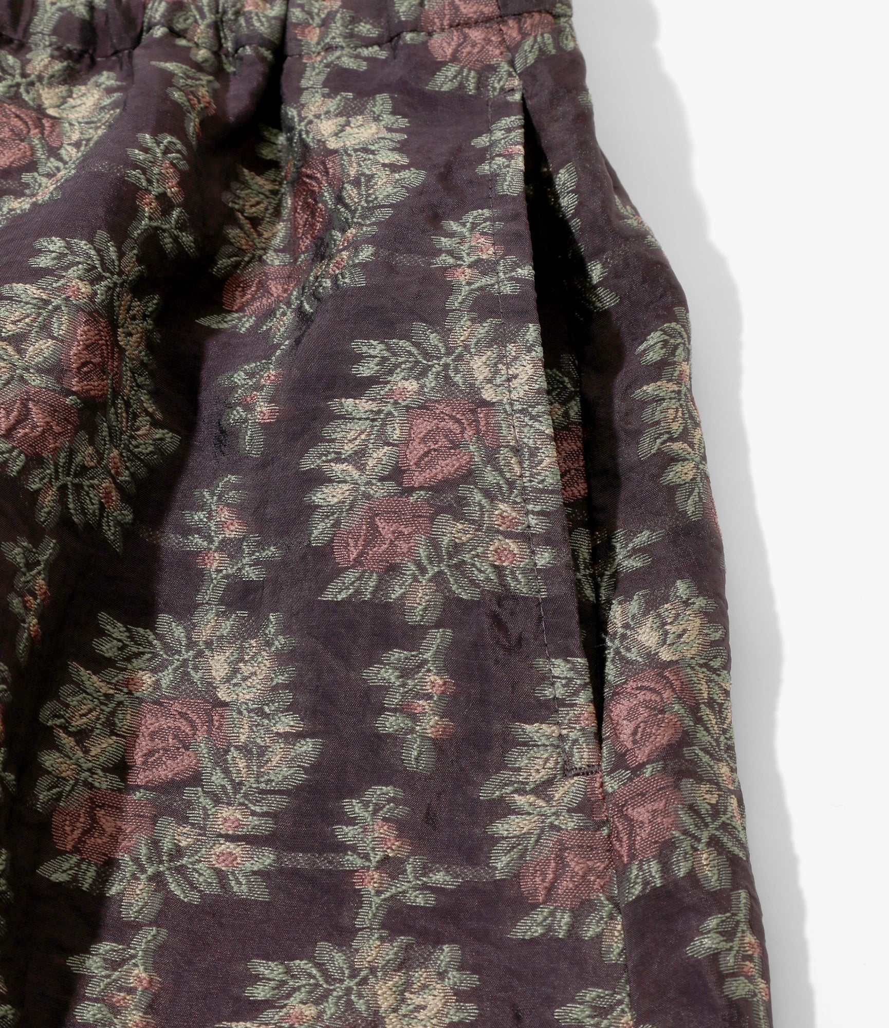 Women's Balloon Skirt - Purple - Floral Cut Jacquard