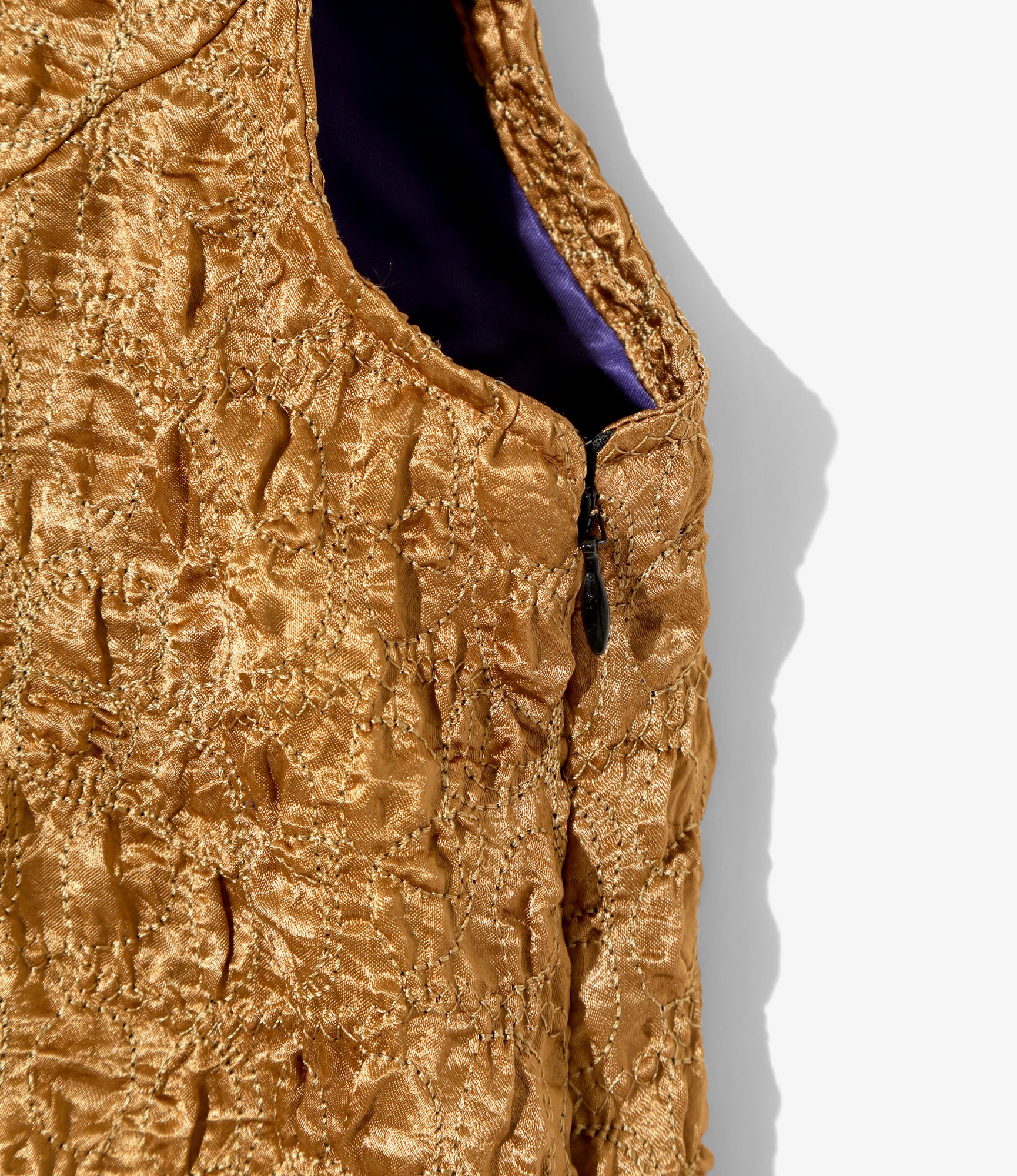 Women's C.C. Vest - Brown - Embroidery Satin