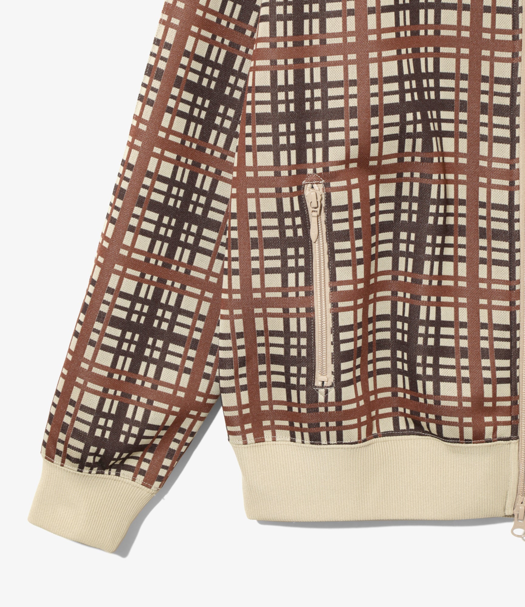 Women's Track Jacket - Plaid - Poly Jacquard