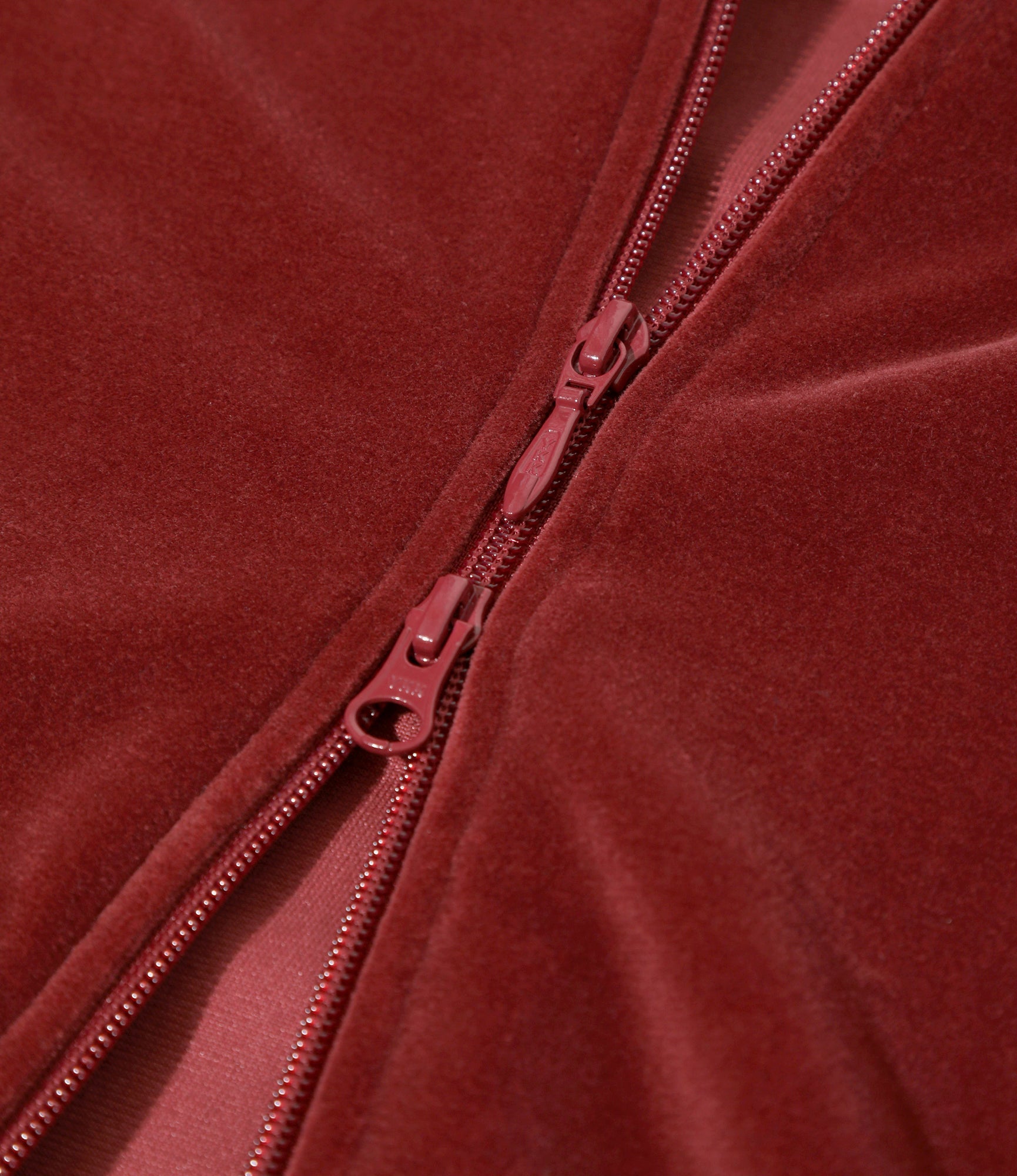 Rib Collar Track Jacket - Burgundy - C/PE Velour