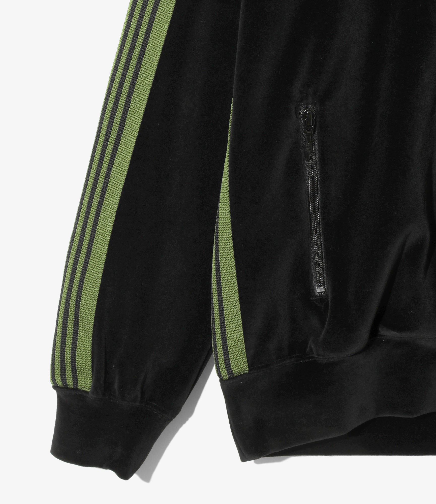 Rib Collar Track Jacket - Black - C/PE Velour