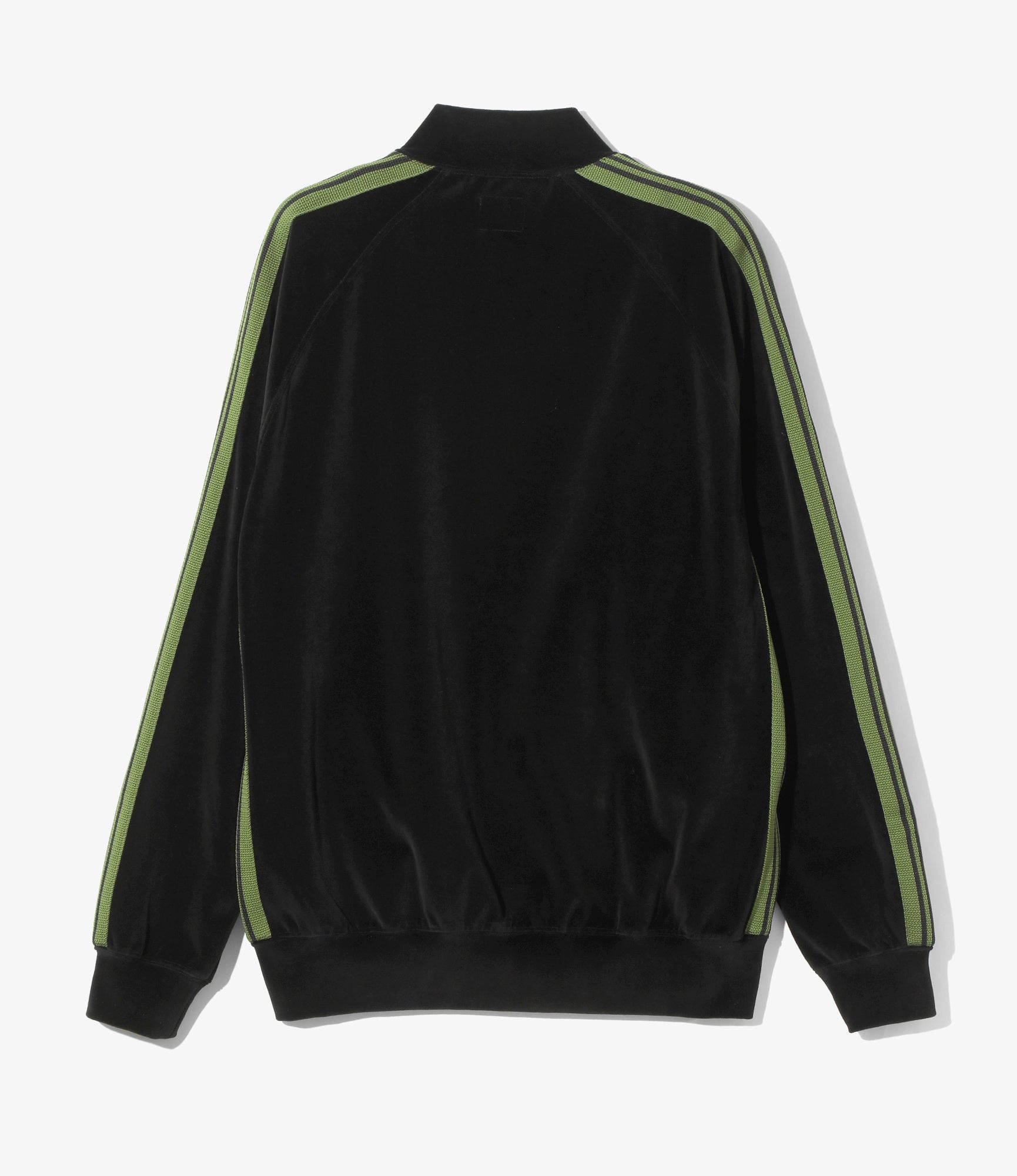 Rib Collar Track Jacket - Black - C/PE Velour