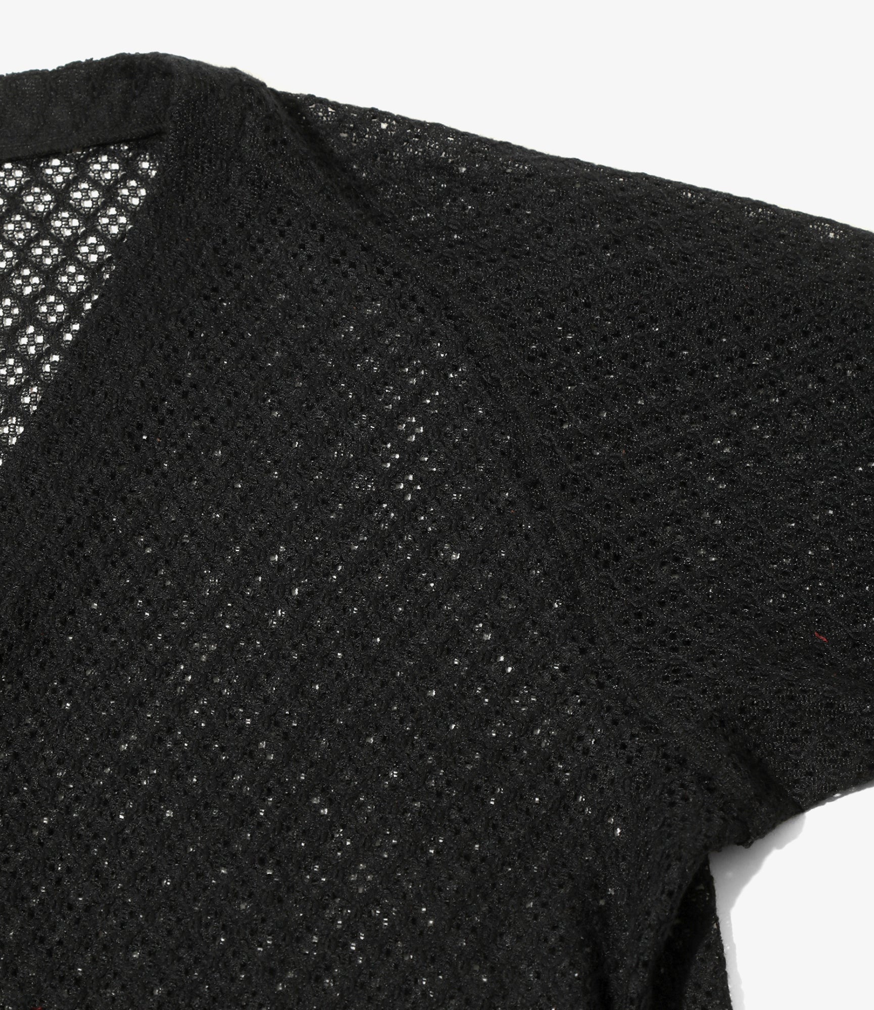 V-Neck Cardigan - Black - PE/W Raschel Lace