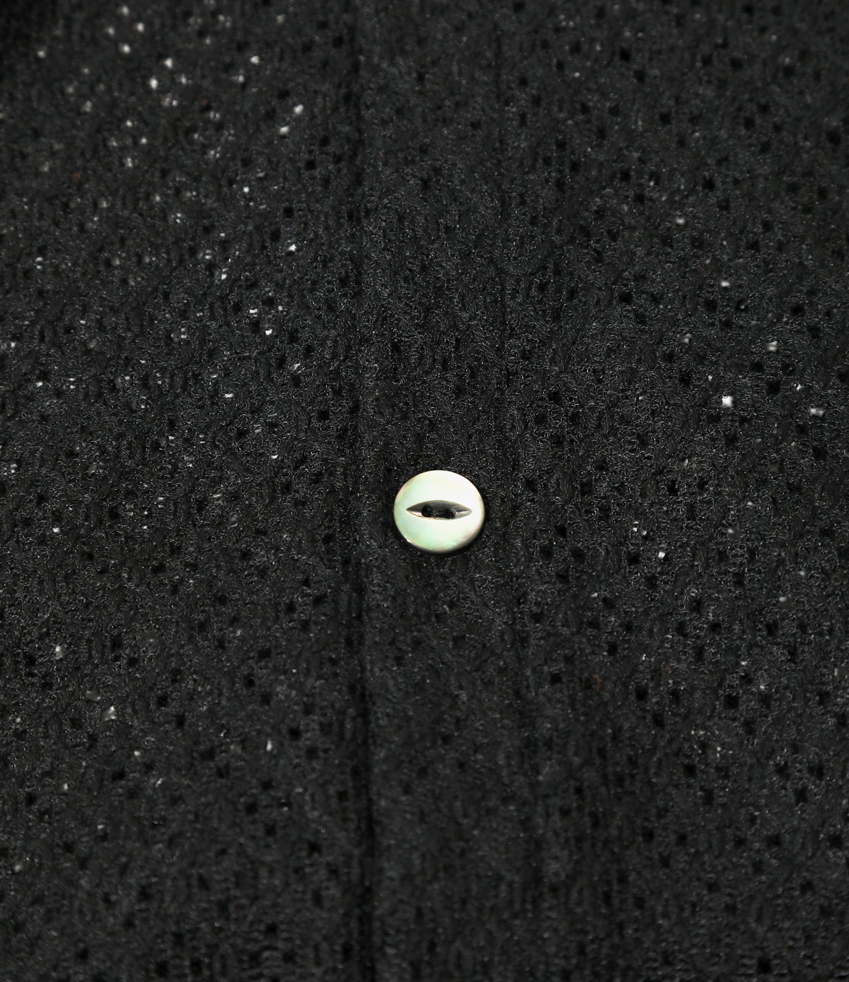 V-Neck Cardigan - Black - PE/W Raschel Lace