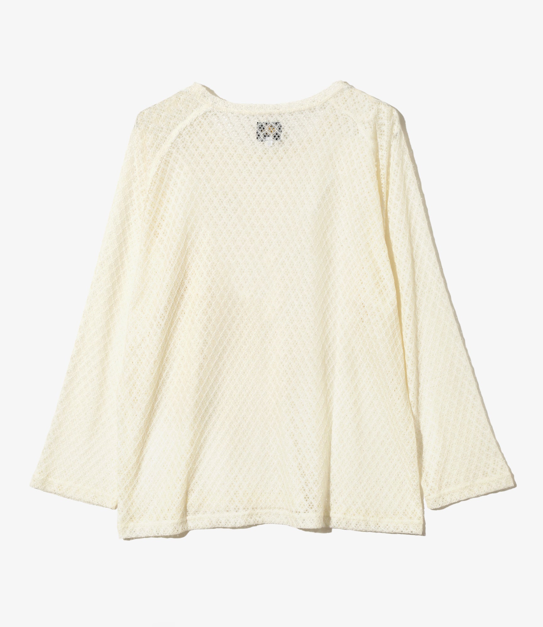 L/S U-Neck Tee - White - PE/W Raschel Lace
