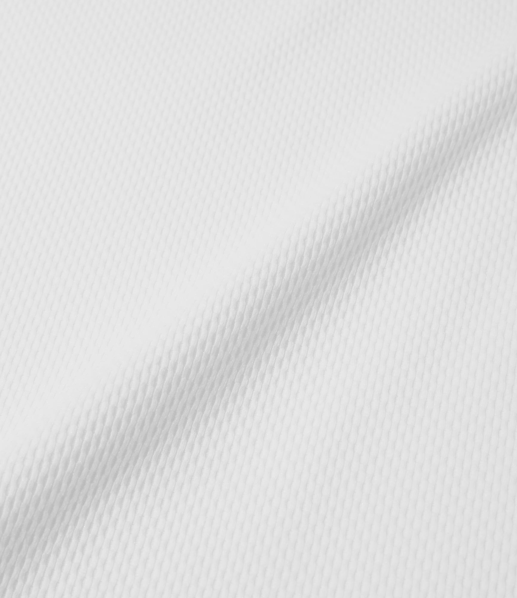 L/S Mock Neck Tee - White - Poly Waffle Jersey