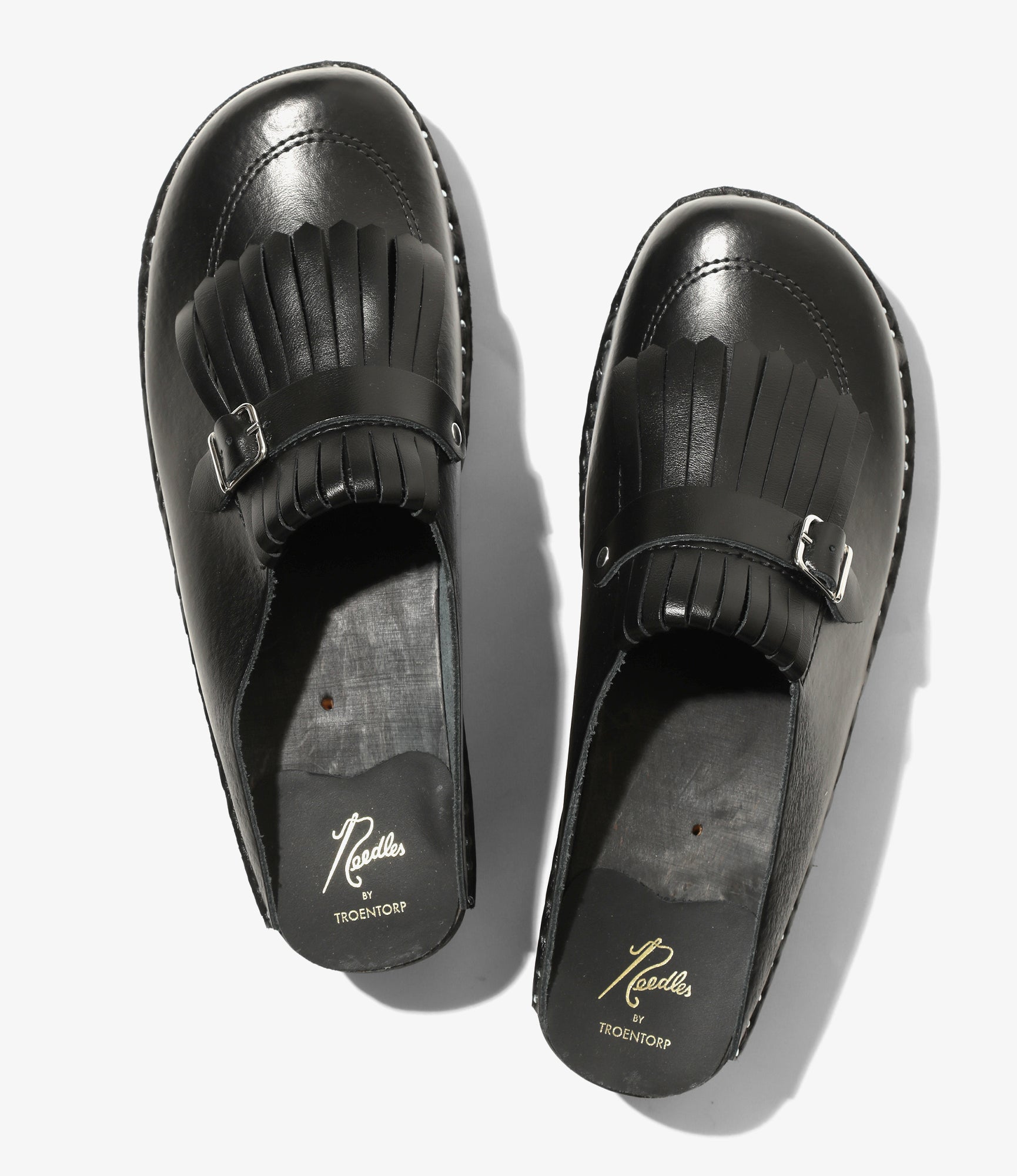 Needles x Troentorp - Kilt Fringe Clog - Black / Black Ideal