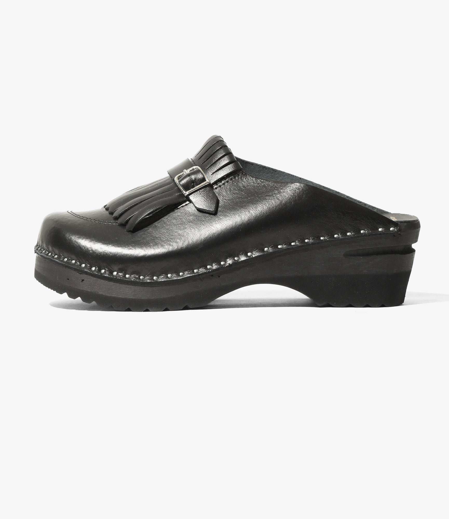 Needles x Troentorp - Kilt Fringe Clog - Black / Black Ideal