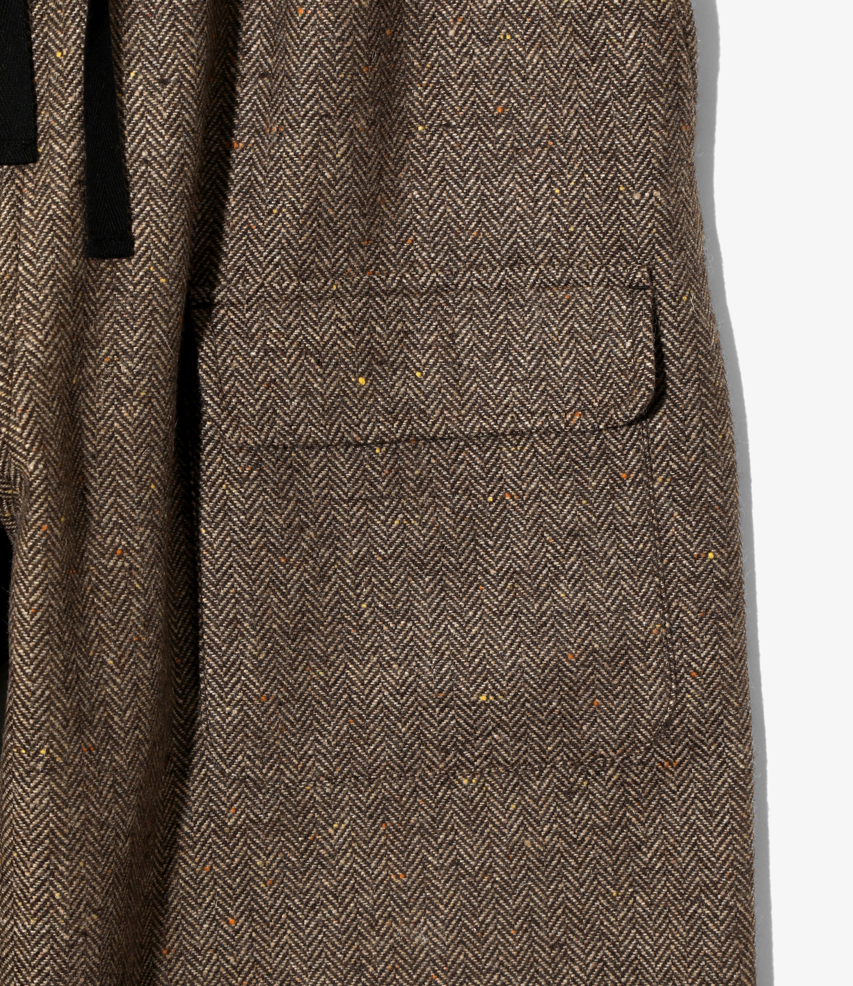 String Balloon Pant - Brown - Wool Nep Tweed
