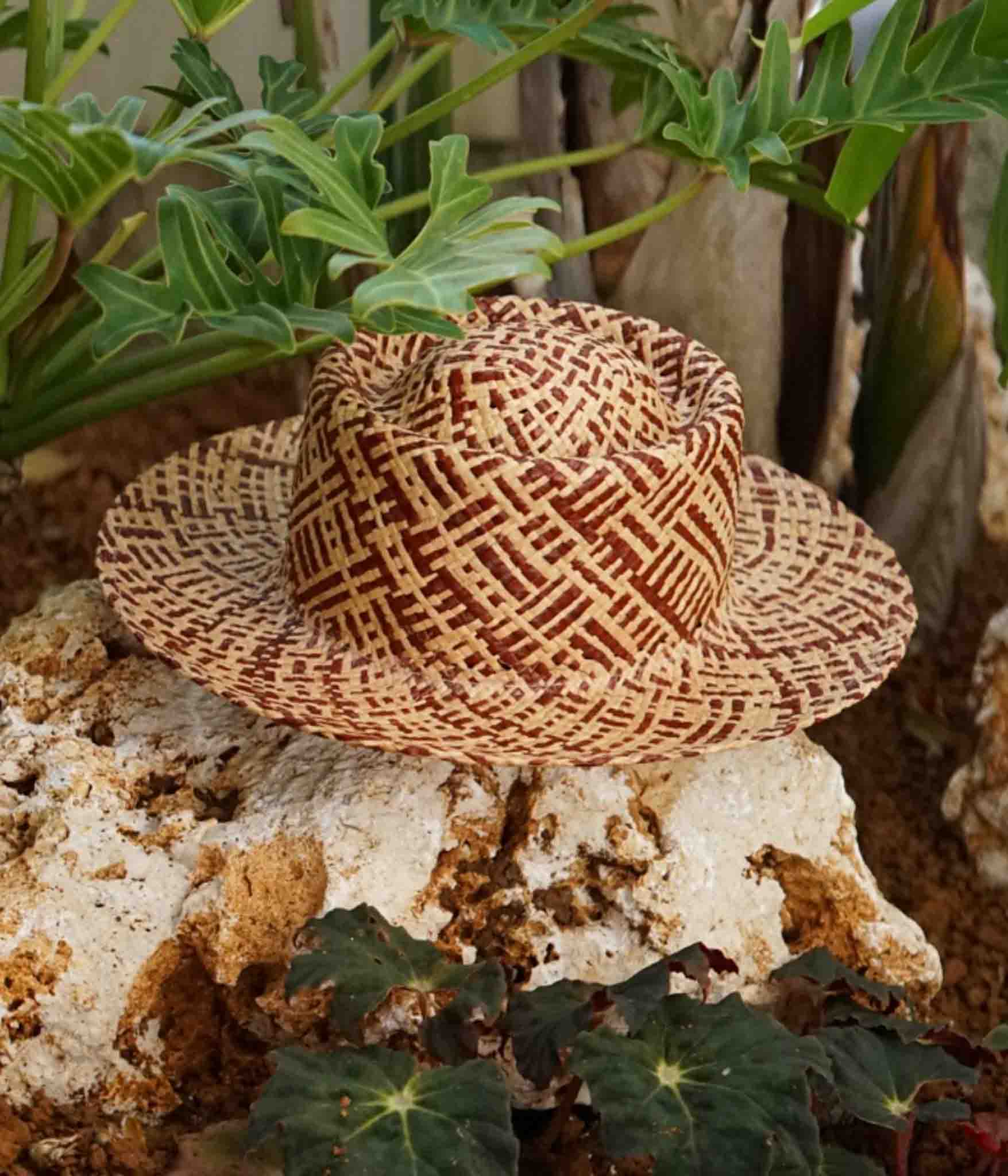 THE PORK PIE - Raffia Mix - Natural ×Brown