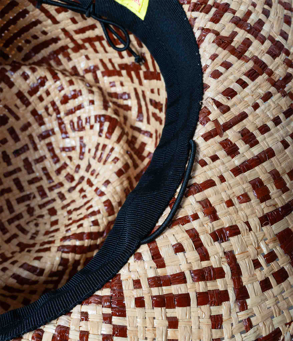 THE PORK PIE - Raffia Mix - Natural ×Brown