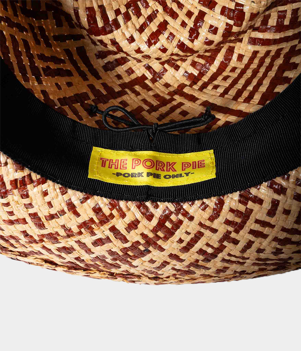 THE PORK PIE - Raffia Mix - Natural ×Brown