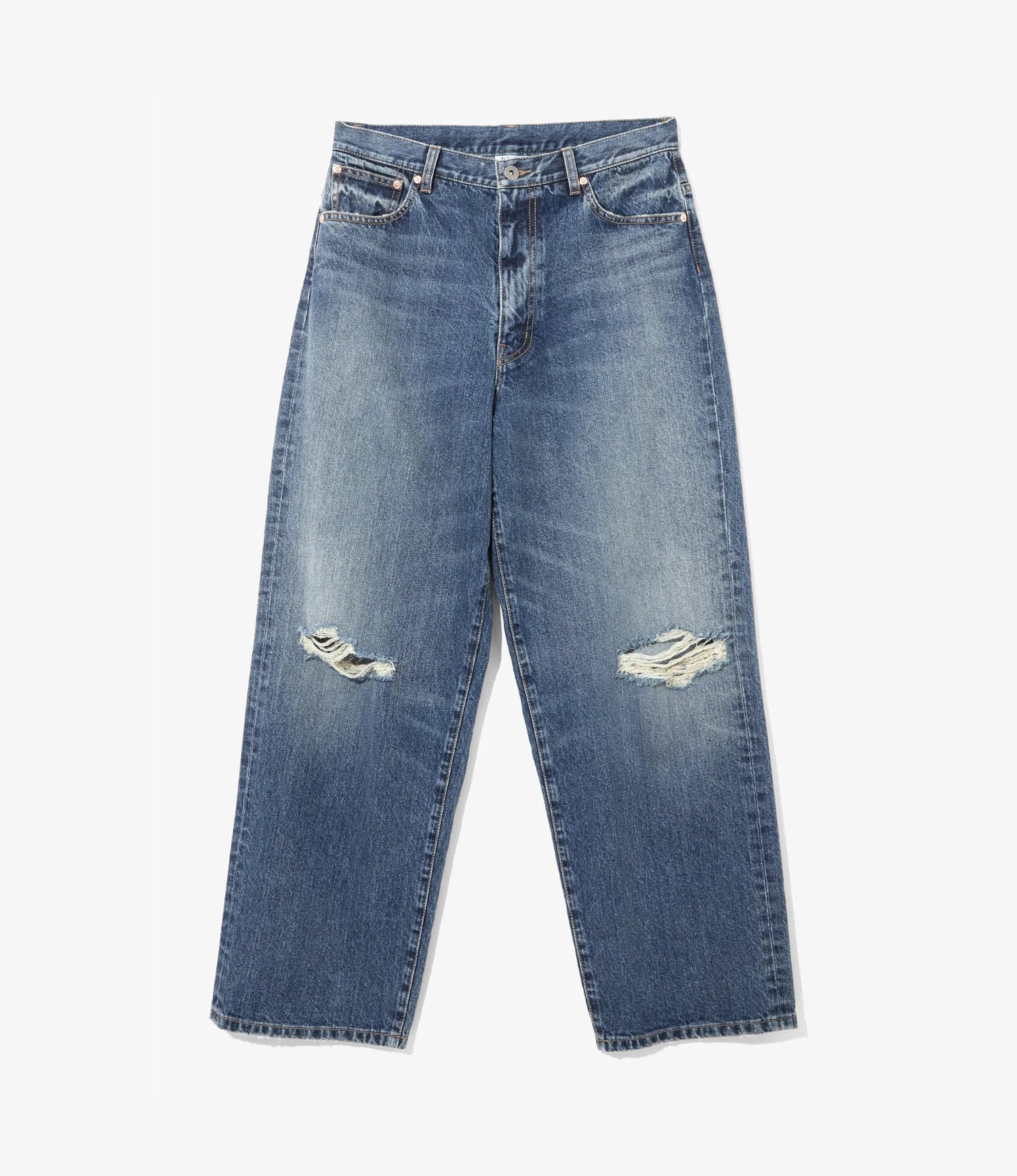 Women's 5Pockets Pant - Indigo - Damaged Denim