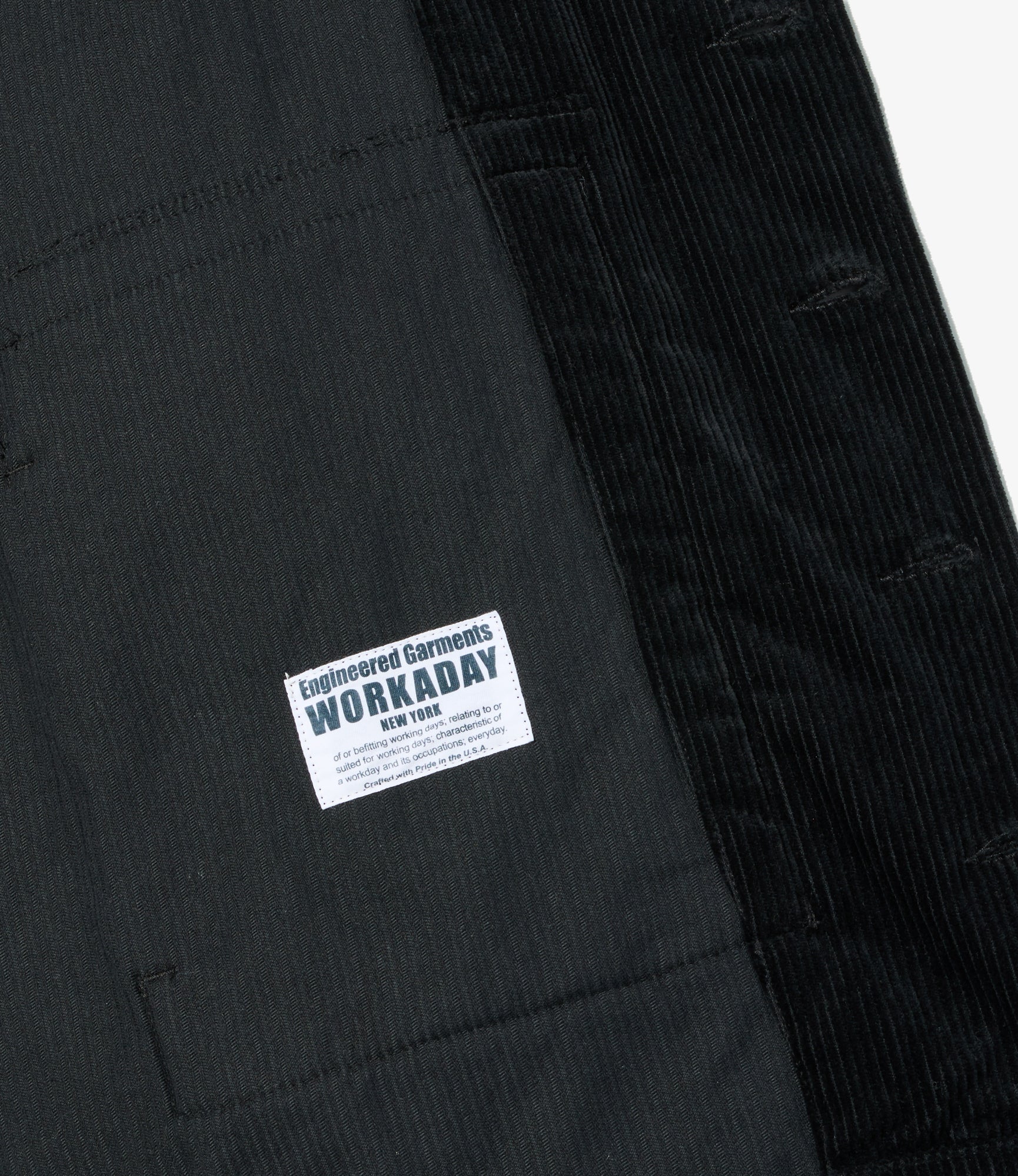 Sea Bees Jacket - Black Cotton 8W Corduroy