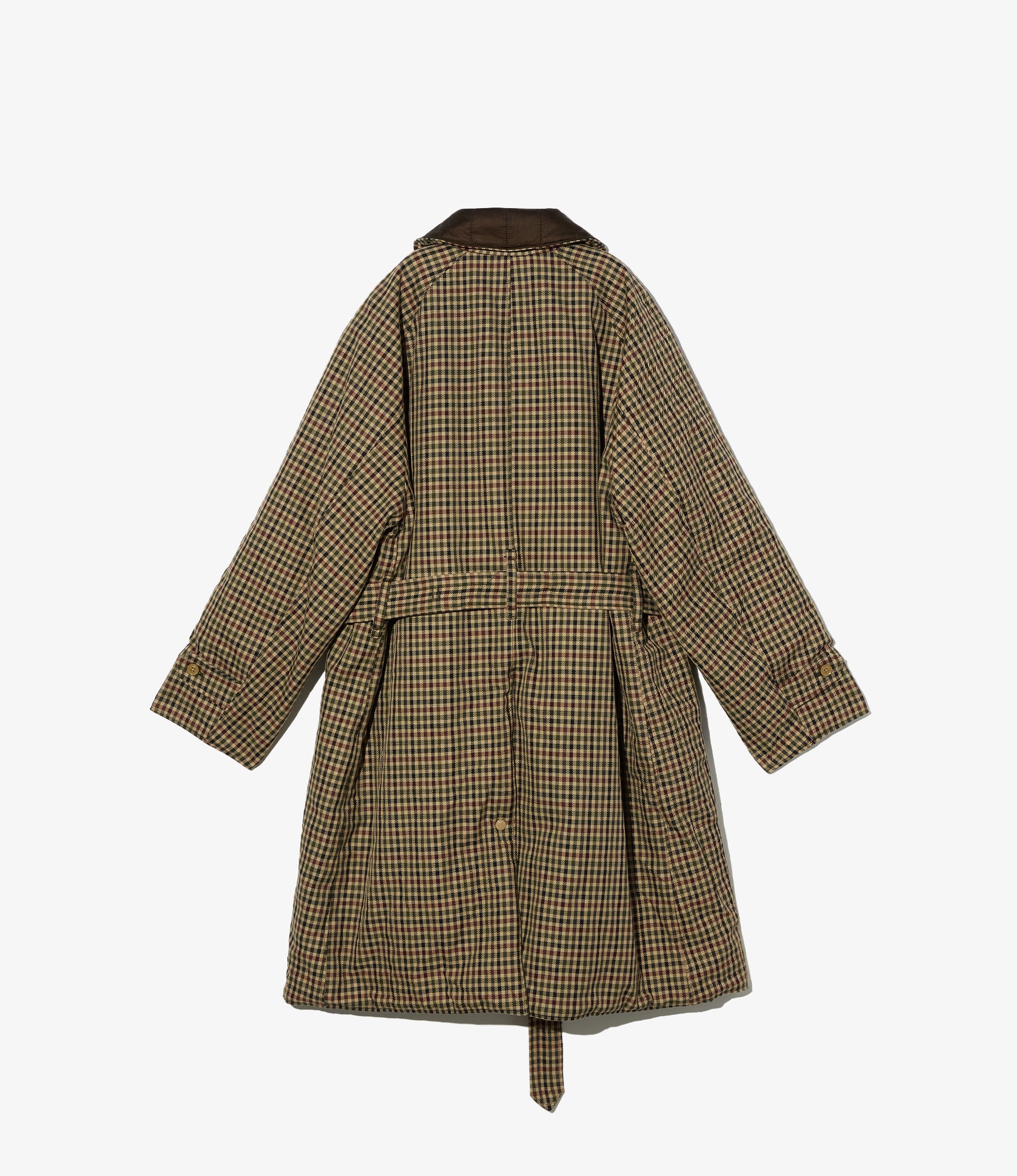 Shawl Collar Reversible Coat - Brown/Olive Heavy Gunclub Check