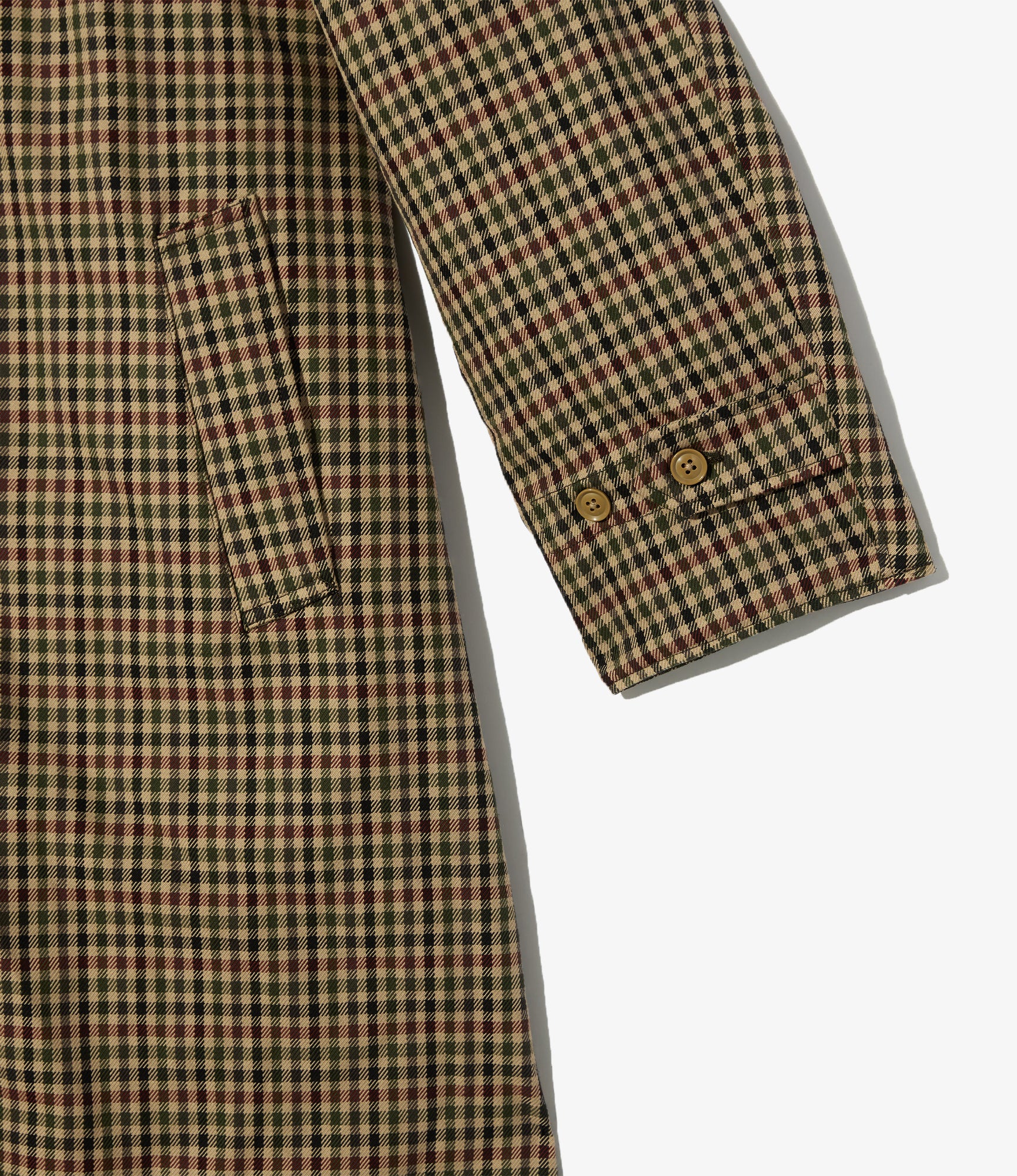 Shawl Collar Reversible Coat - Brown/Olive Heavy Gunclub Check