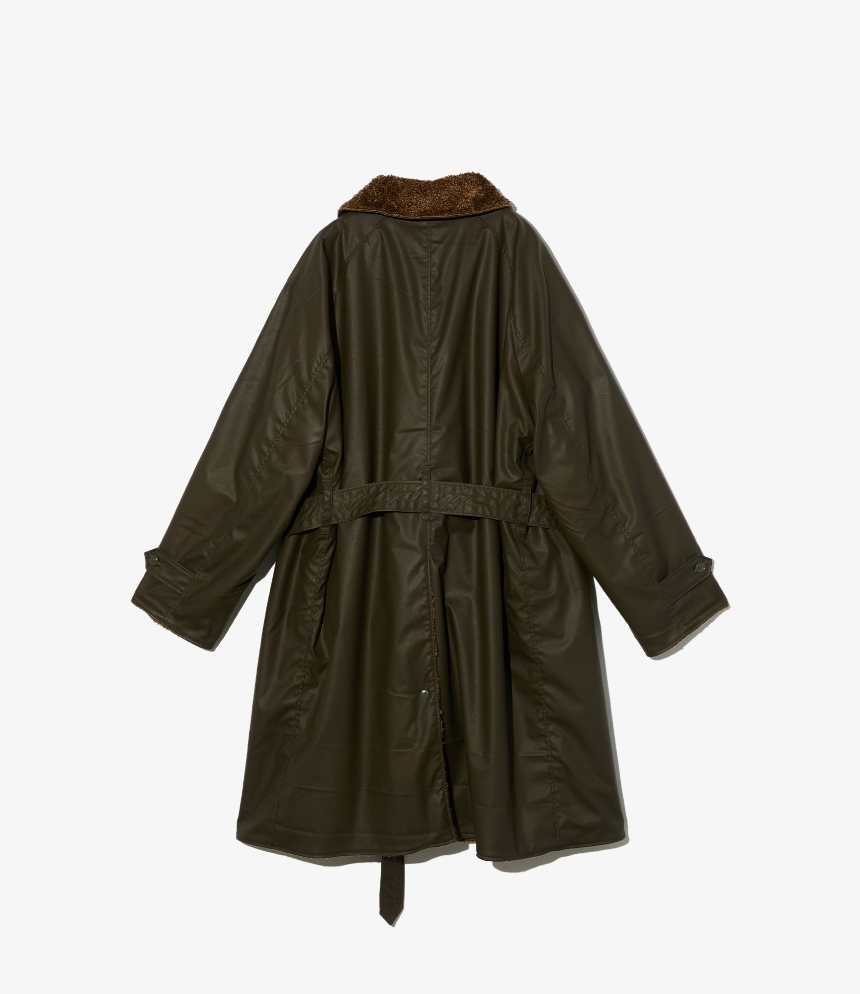 Shawl Collar Reversible Coat - Brown Polyester Coated Cloth